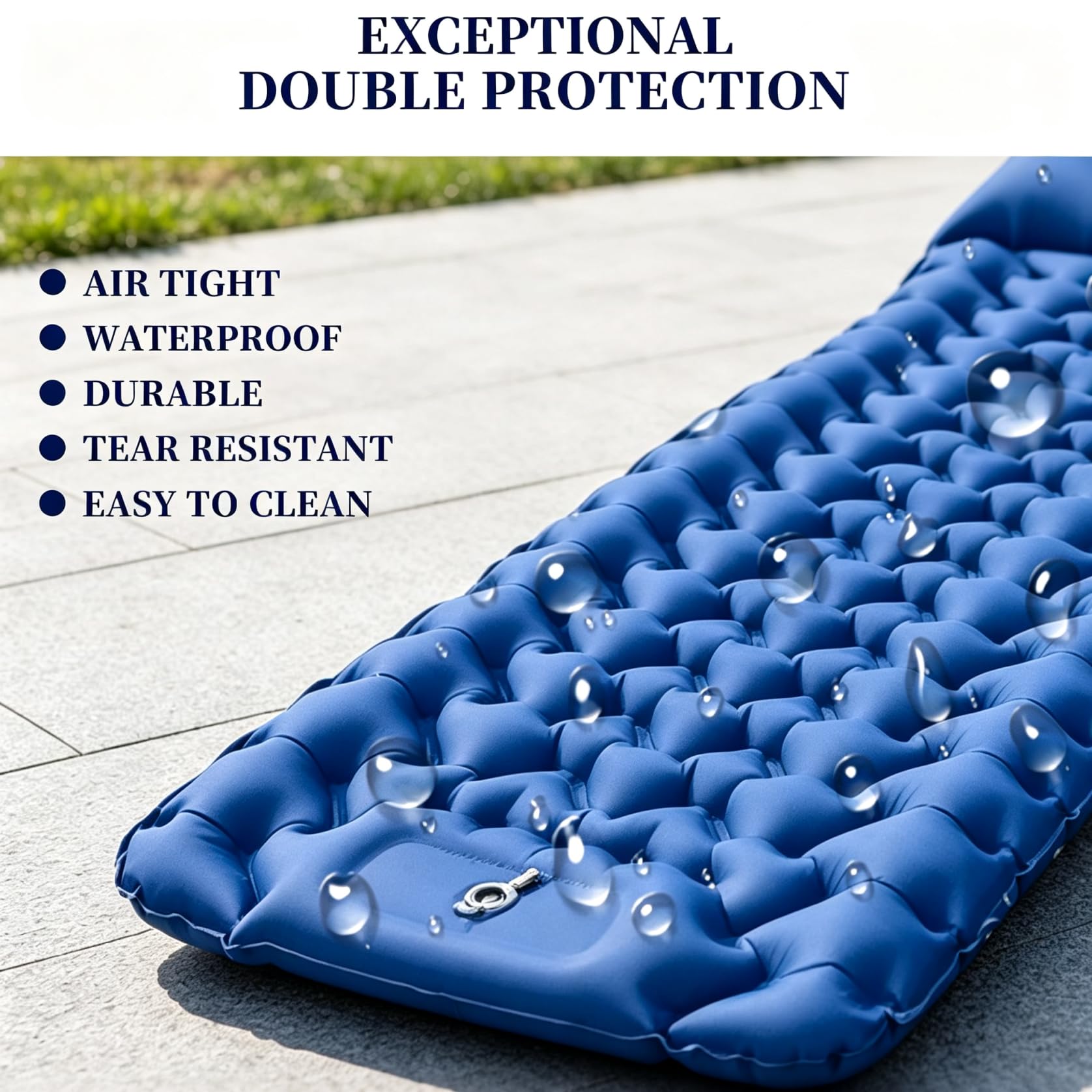Matelas de Camping Gonflable 9 cm d'Épaisseur, Matelas Camping Ultra-léger Autogonflant pour Extérieur avec Pompe Et Oreiller, Imperméable – Idéal pour Randonnée, Plage, Tente et Voyage (Noir)