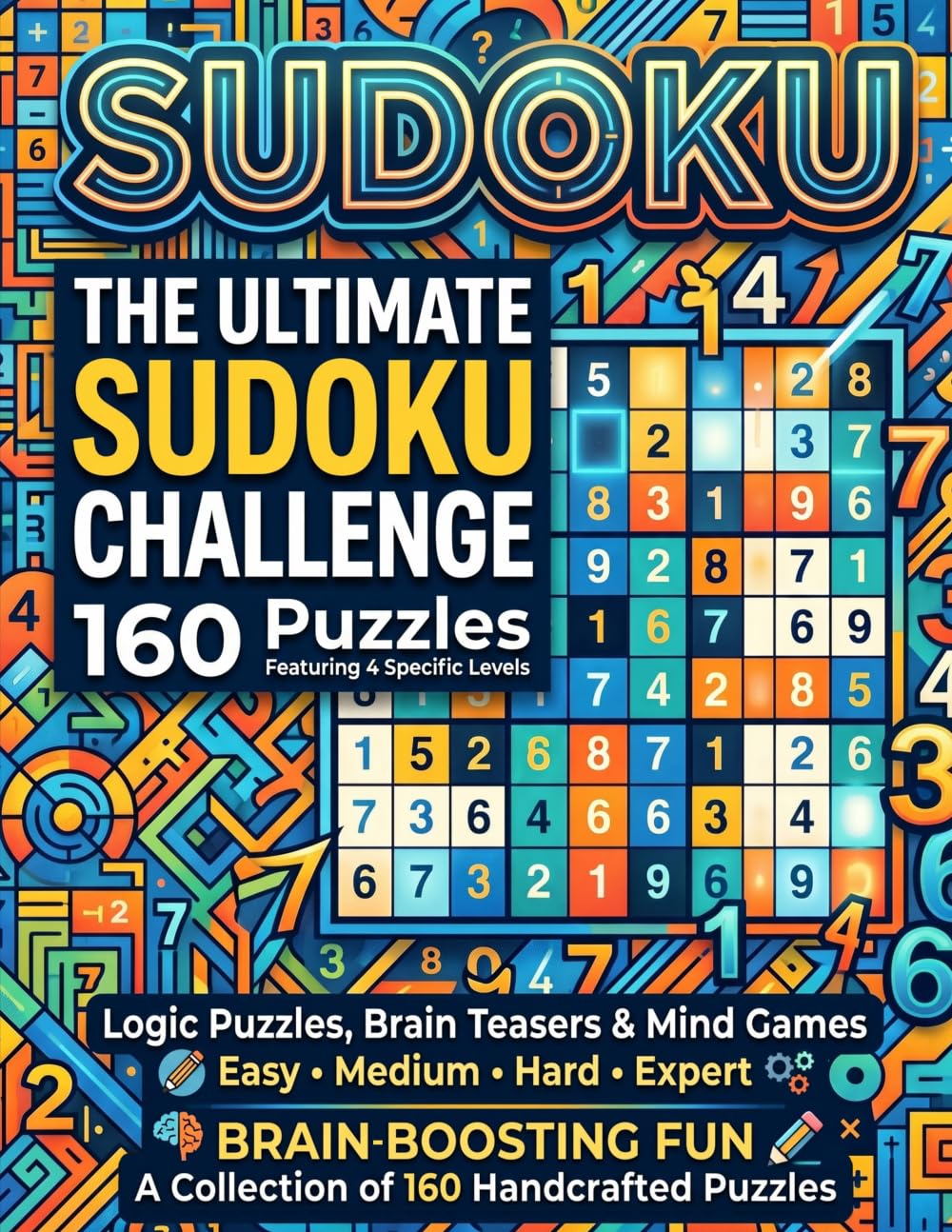 The Ultimate Sudoku Challenge: 160 Puzzles Across 4 Difficulty Levels: Easy, Medium, Hard & Expert