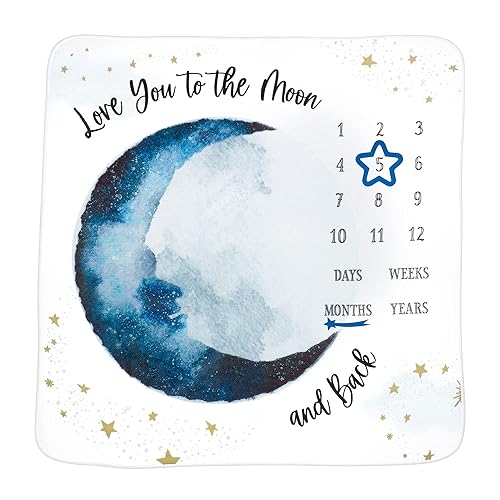 Lillian Rose Manta con texto en inglés To The Moon and Back, color azul oscuro