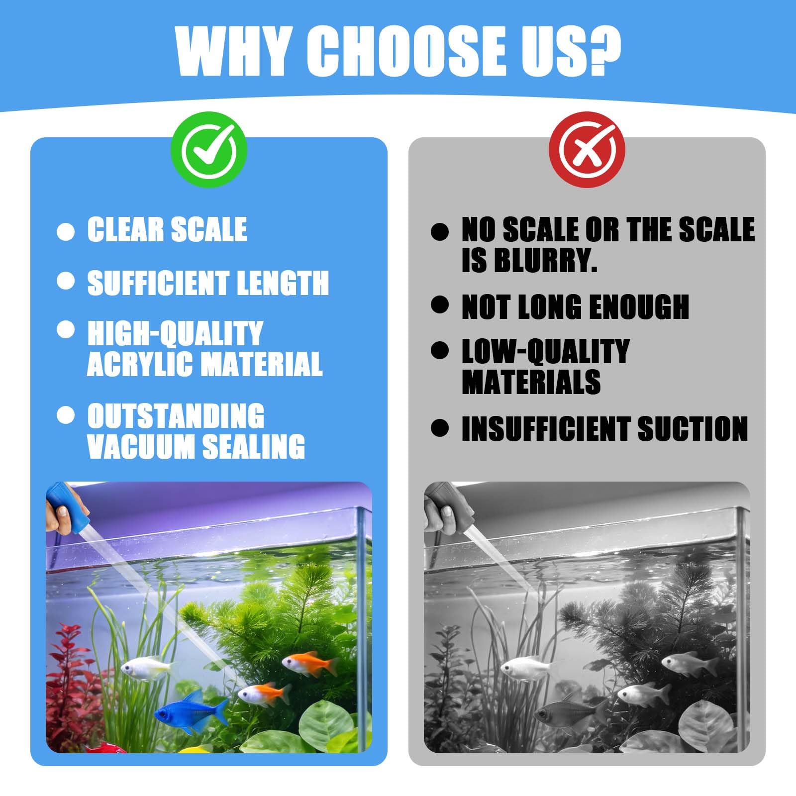 Pipette 2 Stück 30ml und 50ml, Pipette Groß mit Saugballon, Pipetten für Aquarium Wasserwechsel Mulmabsaugung Korallenfütterung