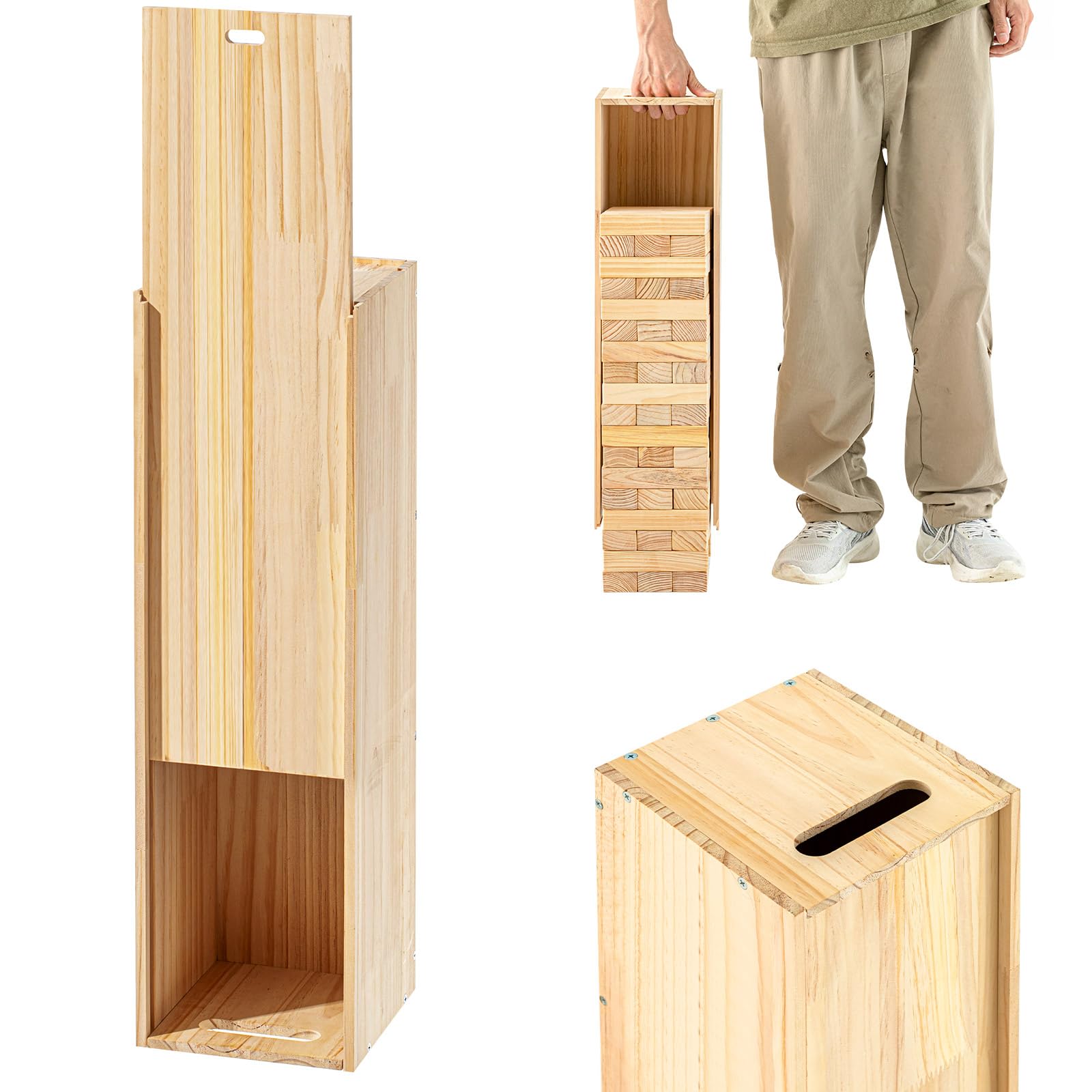 RelaxgiantTumbling Tower Game Storage Box Reset Kit Suitable for 2 Feet High Tumbling Quick Reset Tool Saving Times Easy to Store (Only Box without Blocks)