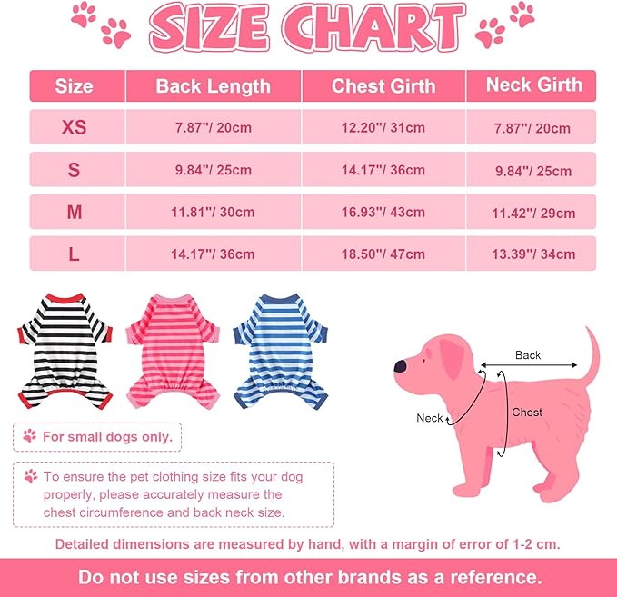 Pijama para Perro Pequeño, Algodón Elástico, Talla Grande, Rosa miniatura 5