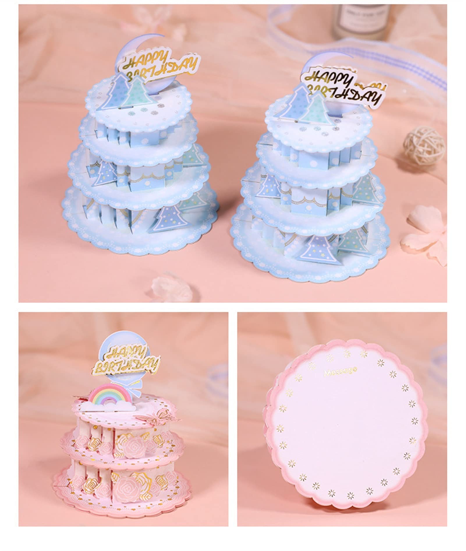 Biglietti d' auguri Cartoline di compleanno Cartolina d' auguri del regalo di compleanno del regalo di compleanno 3D Biglietti di auguri di pop- up con invito della cartolina della busta Anniversario