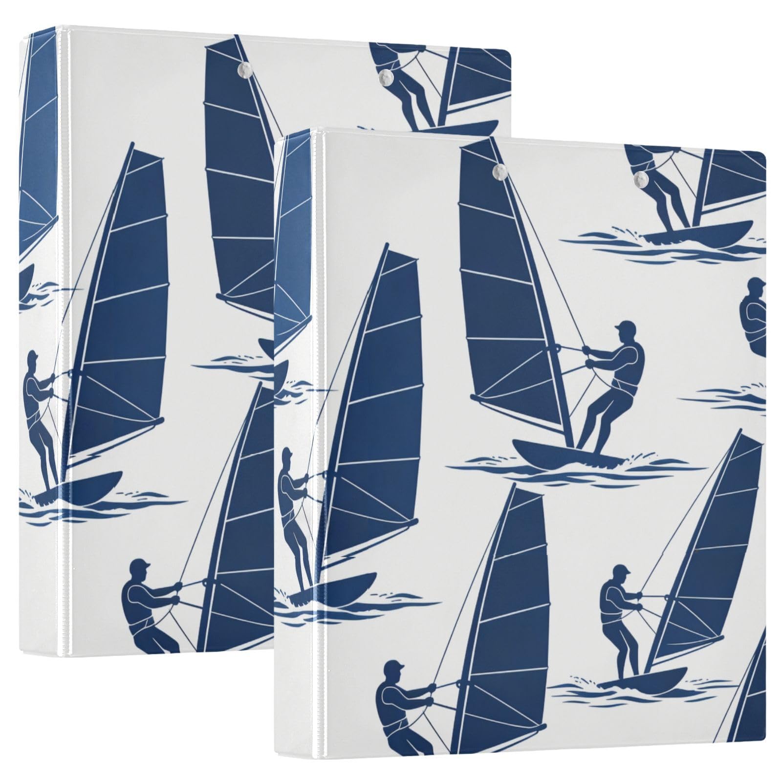 Raccoglitori da 1-1/2 pollici per scuola vela sport bianco blu