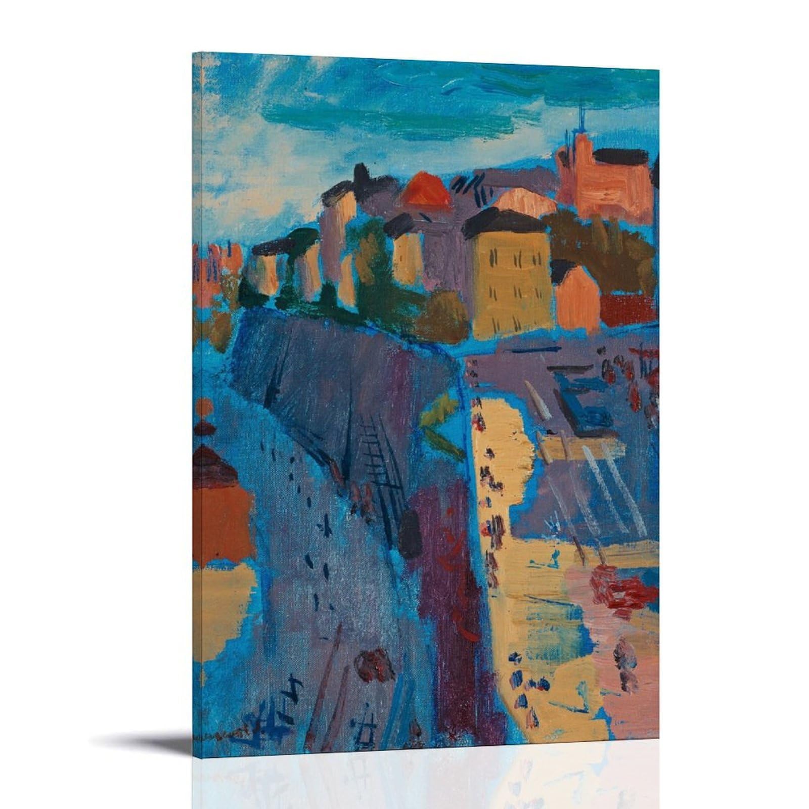 View over Katarinavägen And Stadsgården by Isaac Grünewald​Impresiones en Lienzo Modernas, Cuadros Decorativos Para Habitaciones de Niños o Niñas, Murales Para Salón Y Pinturas Con Motivos Festivos