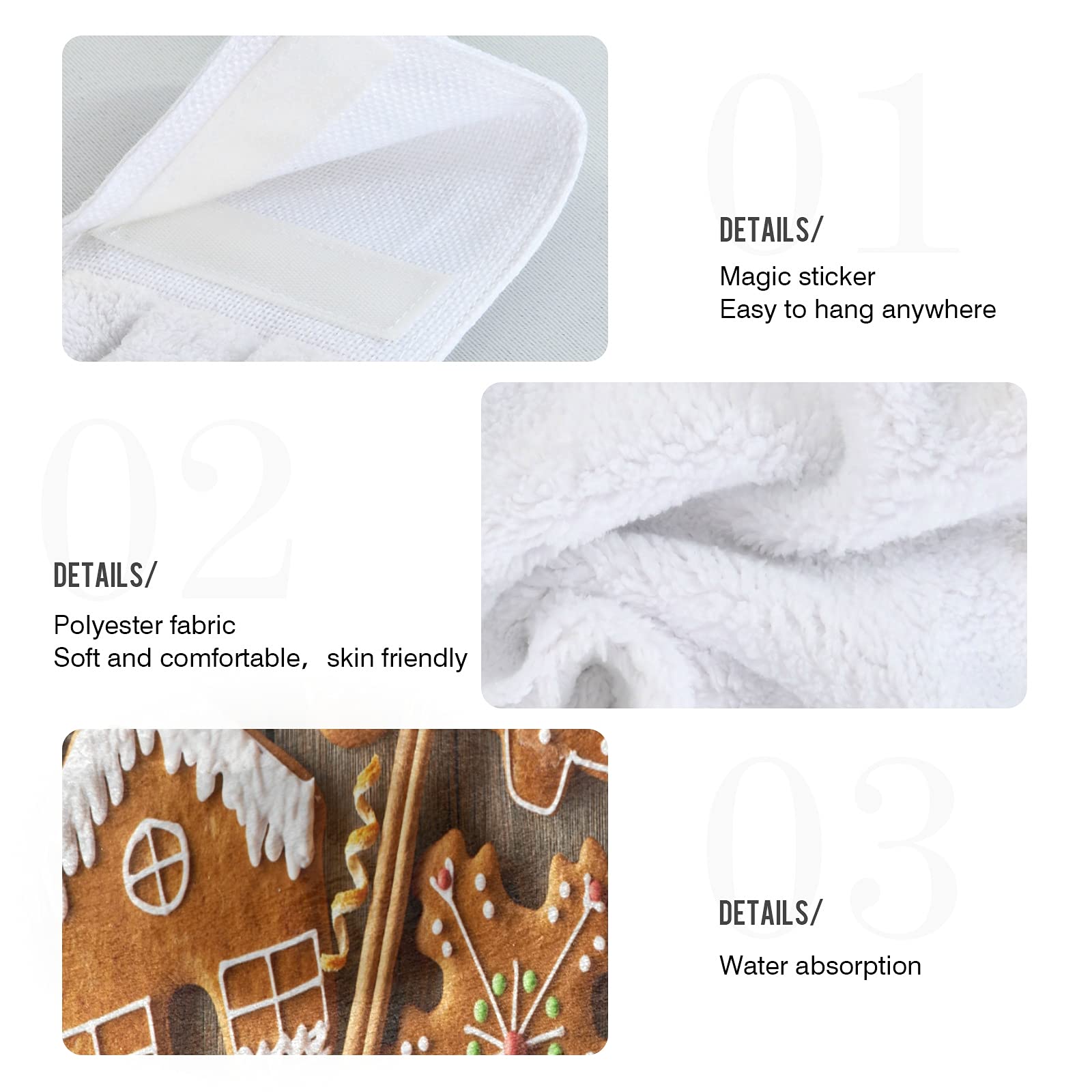 Set 2 Asciugamani In Microfibra Giwawa Con Fiocchi Di Neve E Alberi Di Natale, 72x36 Cm - 4