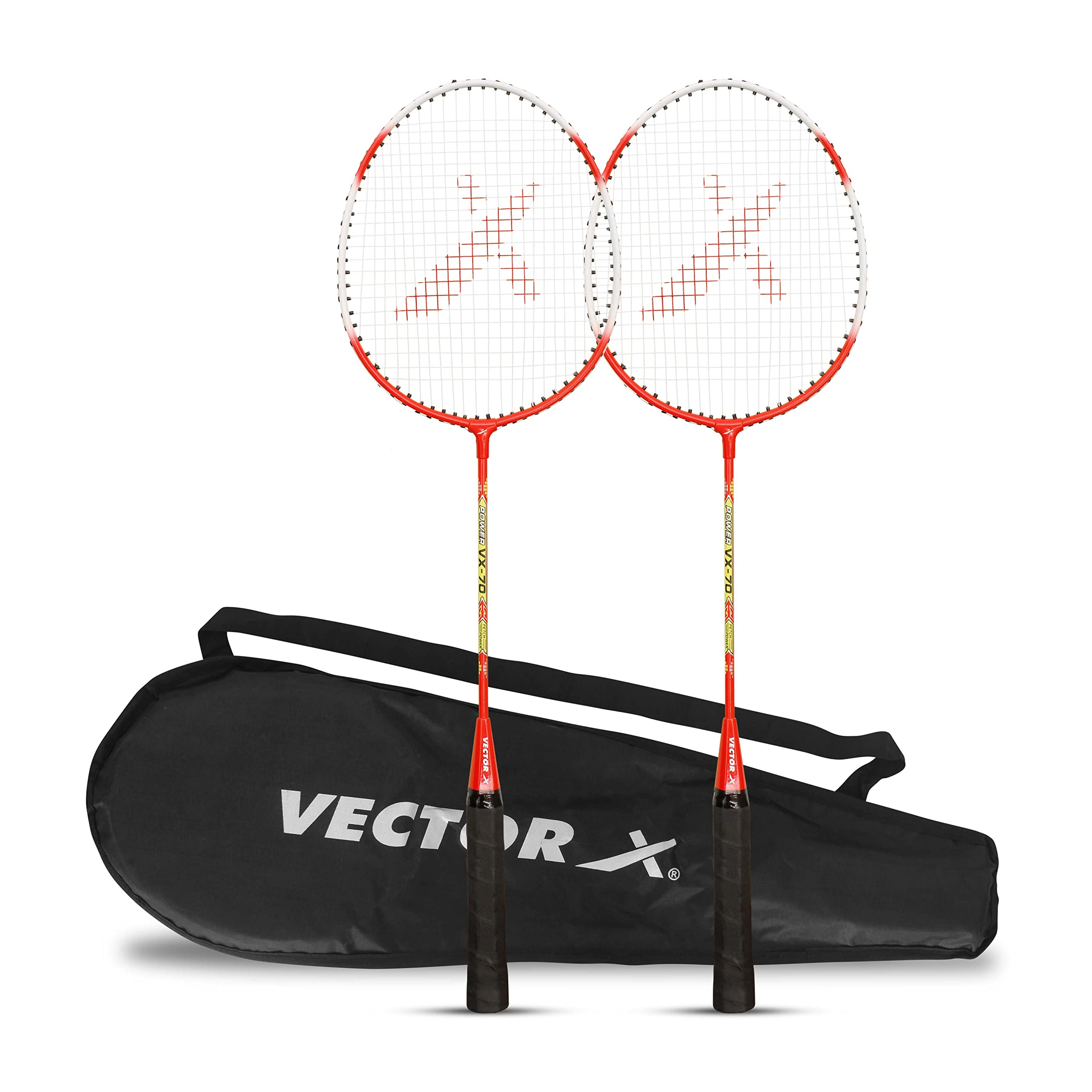 Vector X VXB-70 Badminton Racquet (2 PC Racquet + Full Cover, Red) (B0BH51WK2G) Amazon Price History, Amazon Price Tracker