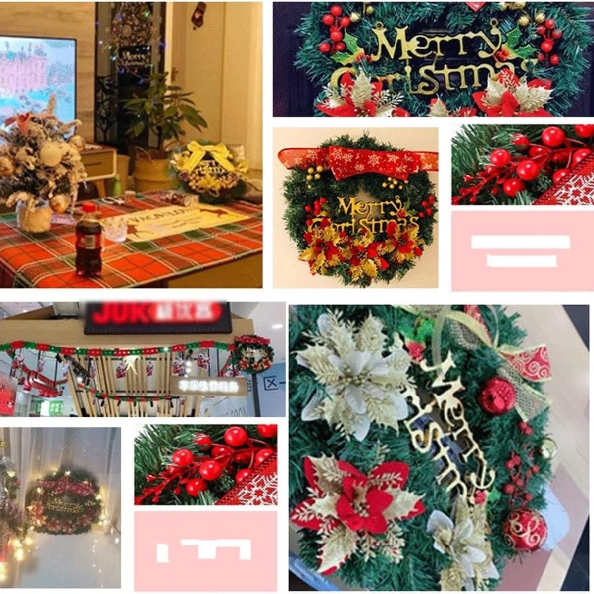 Winterkranz Dekokranz Weihnachtskranz Haustür Weihnachtsdekoration Innen- Und Außendekoration Adventskranz Christbaumschmuck(7 3/8)