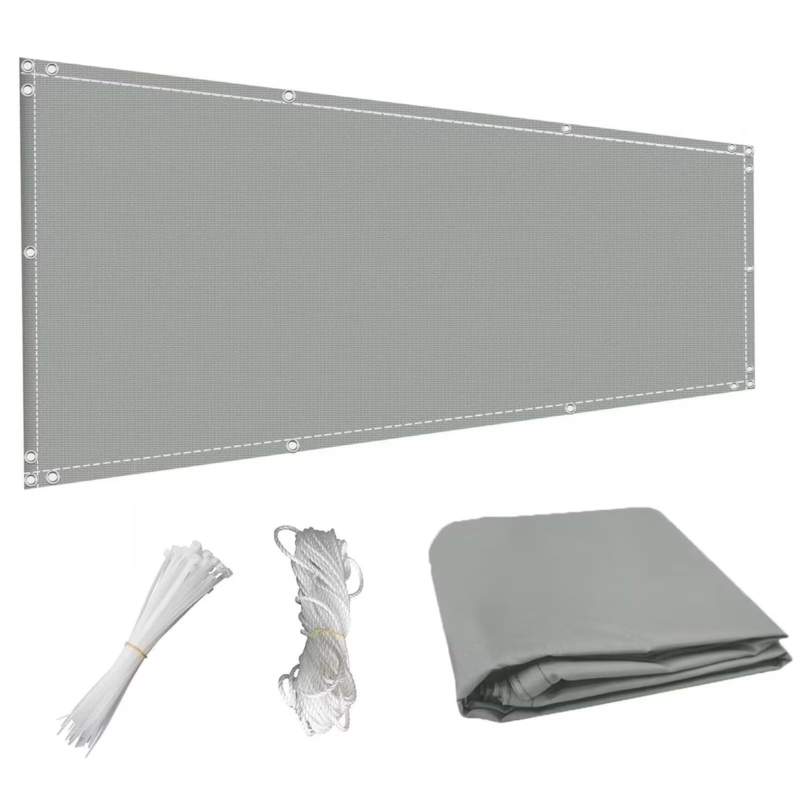 Ludamrn Balcony Privacy Screen Cover 60x150cm,Balcony Privacy Shield Waterproof Wind And Uv Protection For Garden Backyard Deck Patio Fence Porch-Light Gray