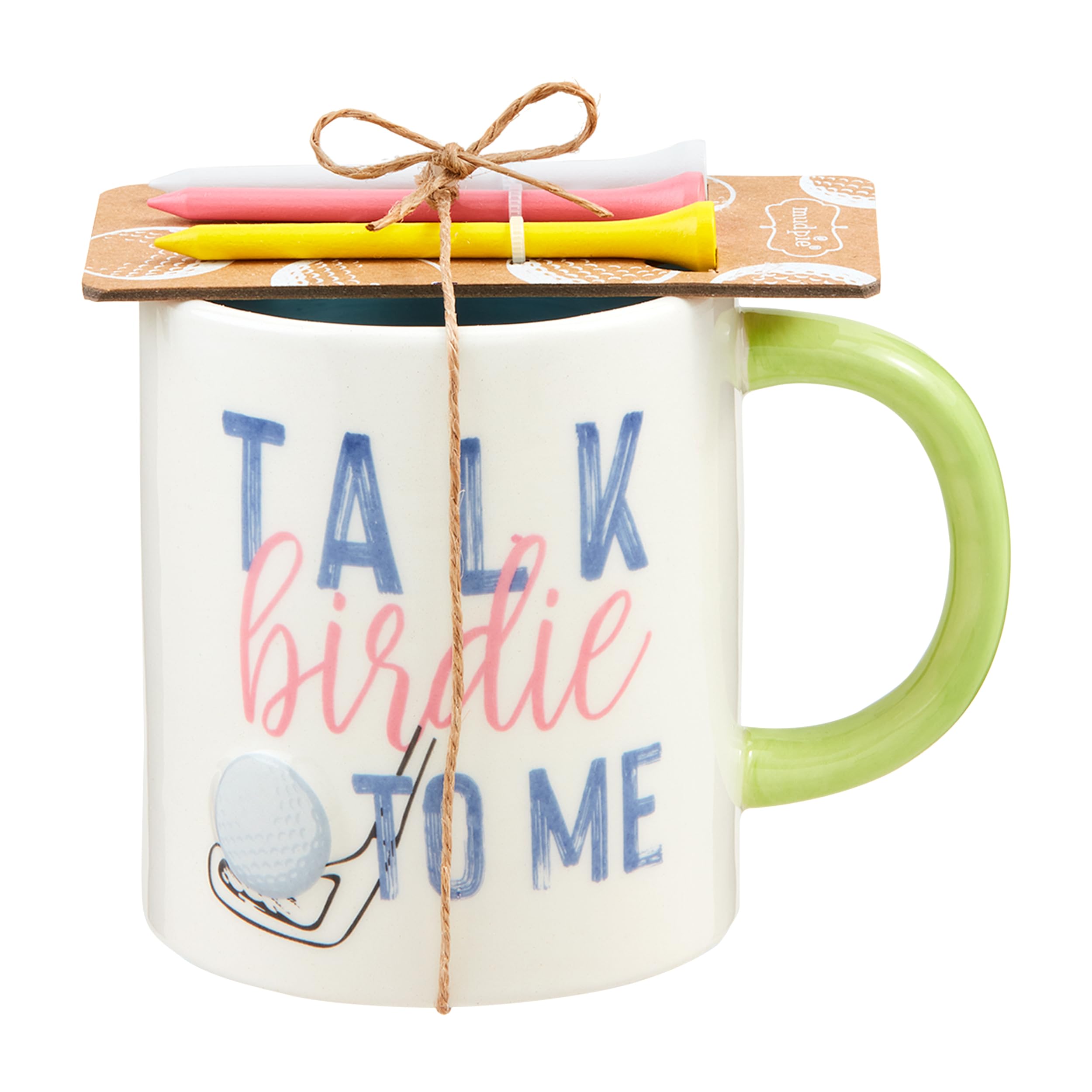 Mud Pie Talk Golf Tee And Mug Set; mug 13 oz | tee 3 1/4"