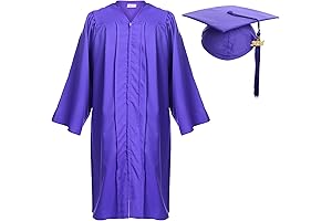 Graduation Gown Cap Tassel Set for Purple