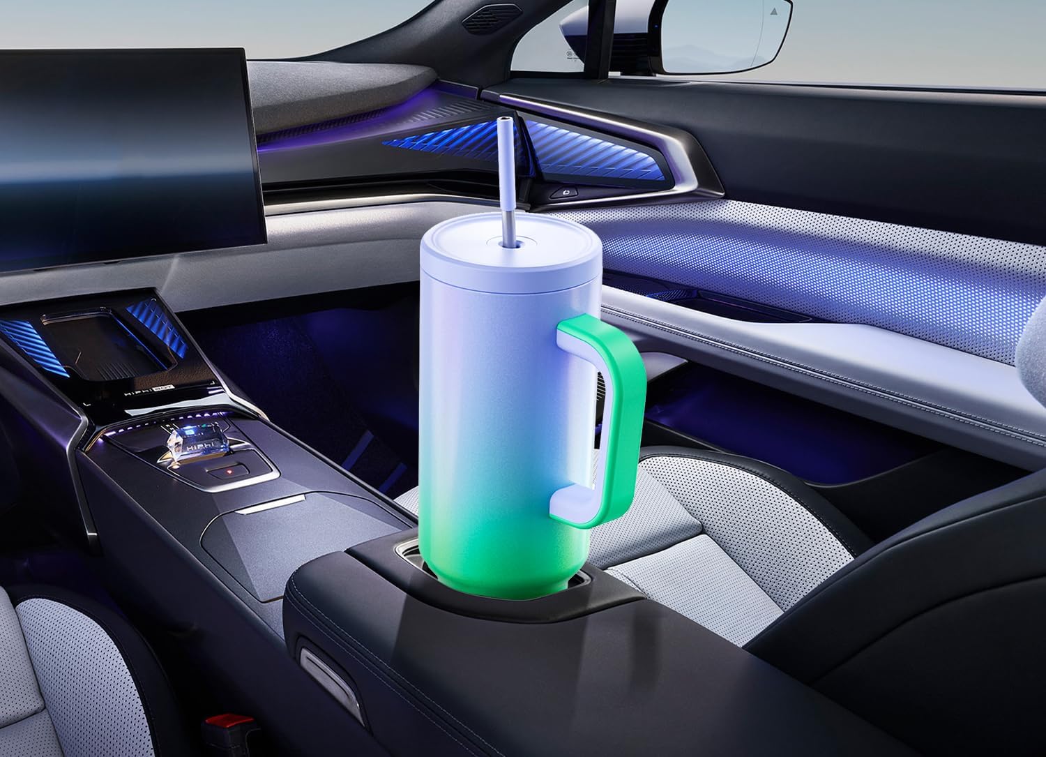 Meoky 50 oz Tumbler with Handle, Tumbler with Lid and Straw, Insulated Stainless Steel Travel Mug, 100% Leak-proof, Keeps Cold for 36 Hours or Hot for 12 Hours (Fairyland) - Image 7