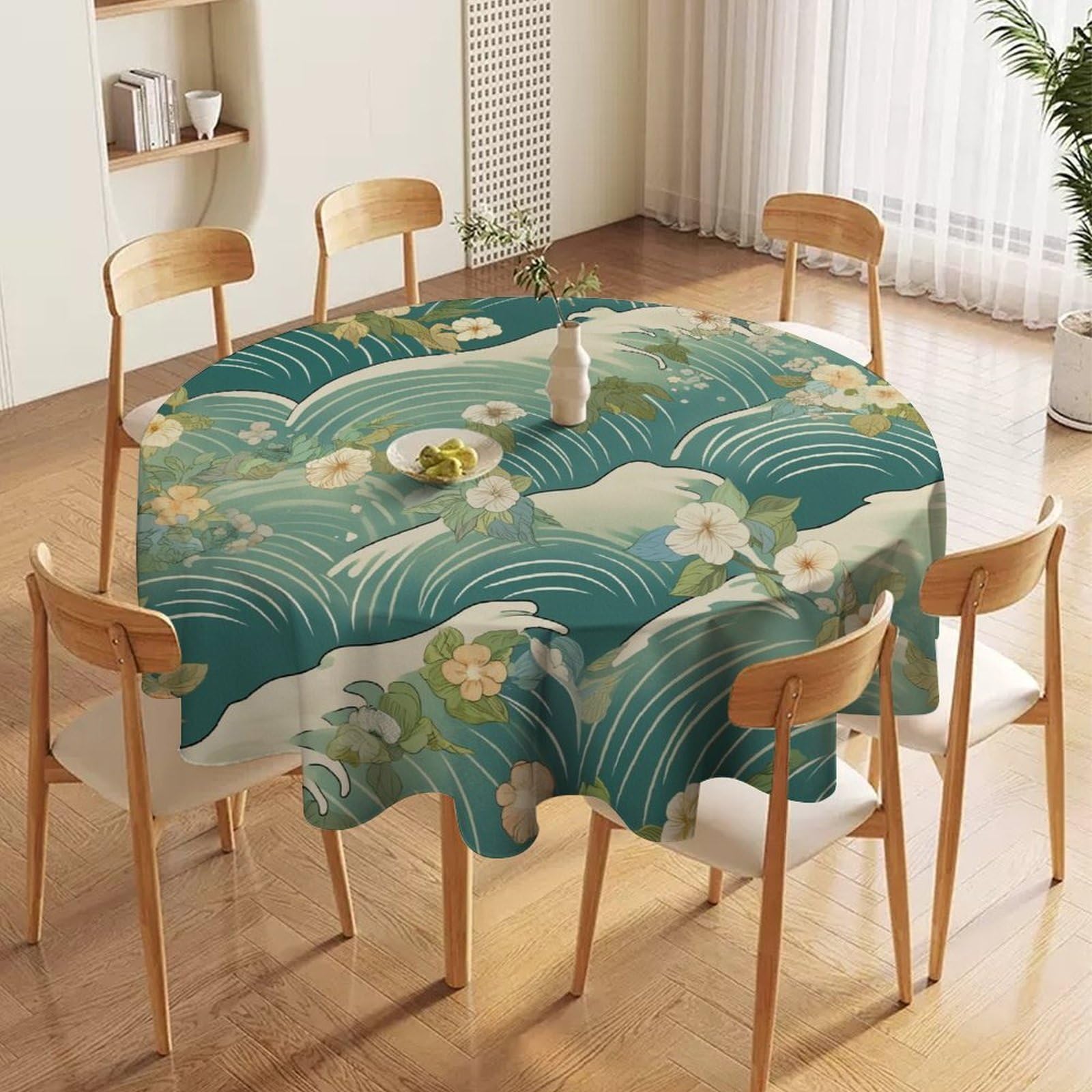 ORDOBO Round Table Cover -Fruit Pattern Print Home Table Cover For Dinner Kitchen Holiday Outdoors Protect Table Waterproof Dust-Proof Decoration 91X91Cm
