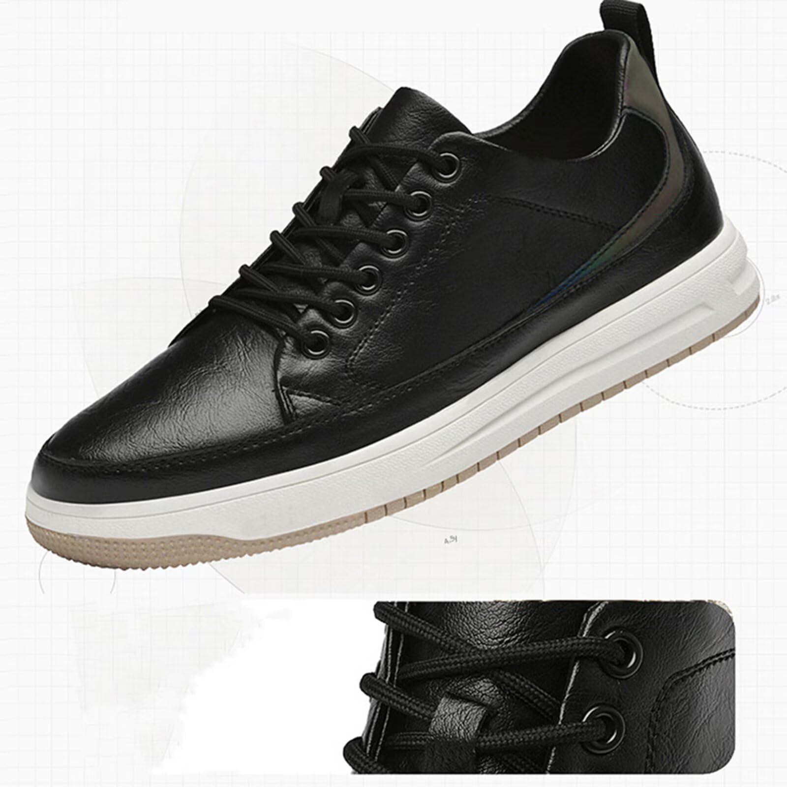 Zapatos con Alzas Invisibles para Hombre - Zapatillas Deportivas con Alzas de 6 cm de Altura, con Cordones, Transpirables y de Moda para Caminar