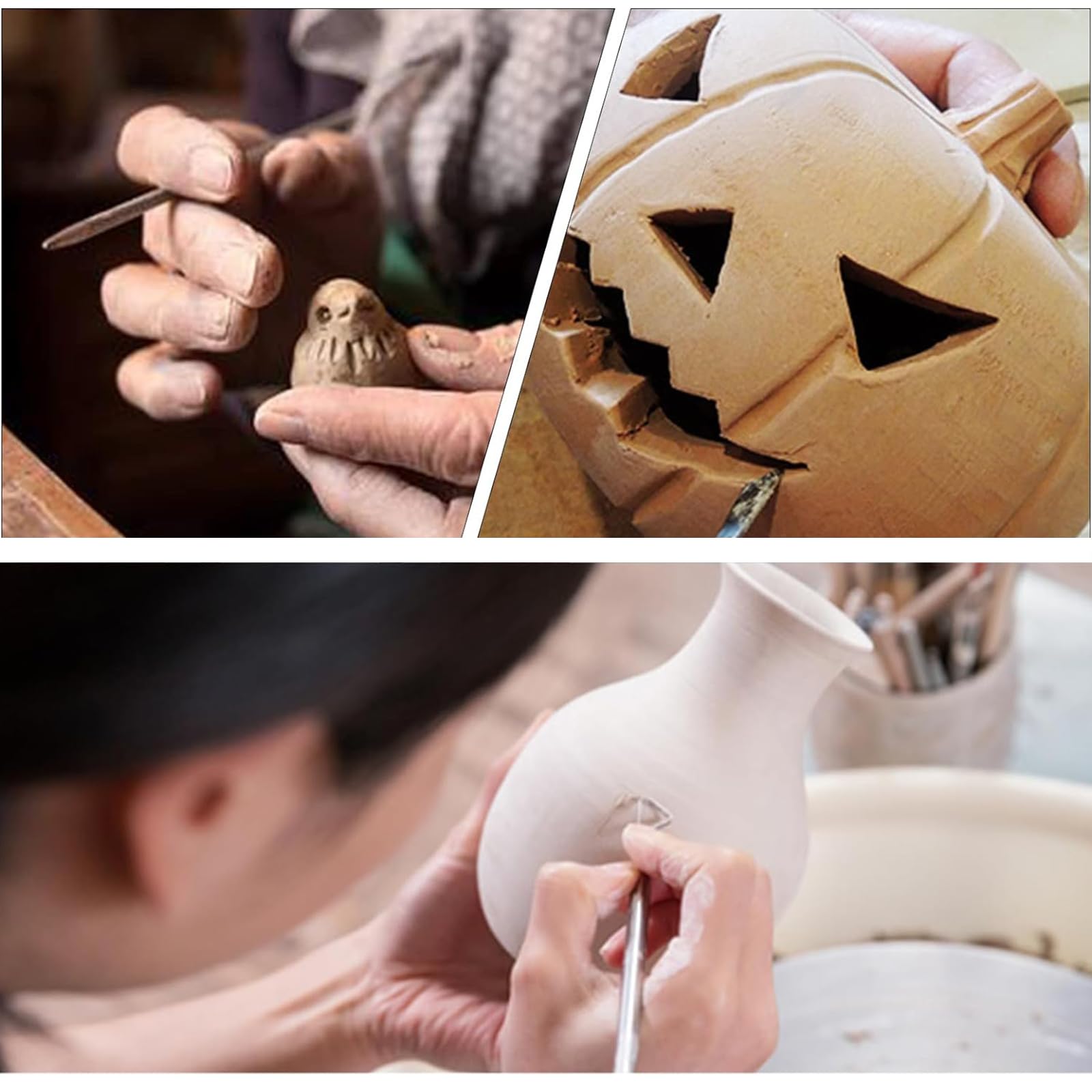 12 pezzi di strumenti per intagliare cera. Doppia estremità in acciaio inox per scolpire argilla, intaglio, kit per manicure, strumenti per fai da te per scolpire, dettagli, intaglio in ceramica