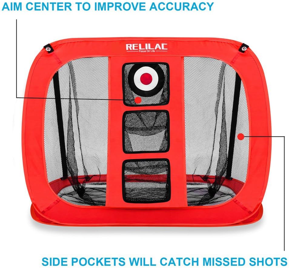 RELILAC Pop Up Golf Chipping Net - Indoor/Outdoor Golfing Target Accessories for Backyard Accuracy and Swing Practice - Gifts for Men, Dad, Husband, Women, Kid, Golfers