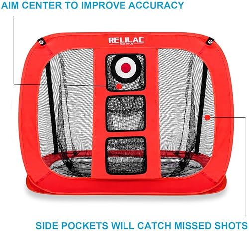 Miniatura 2 de RELILAC Red de golf pop-up  Accesorios de objetivo de golf para interiores y exteriores, para precisión en el patio trasero y práctica de columpio,