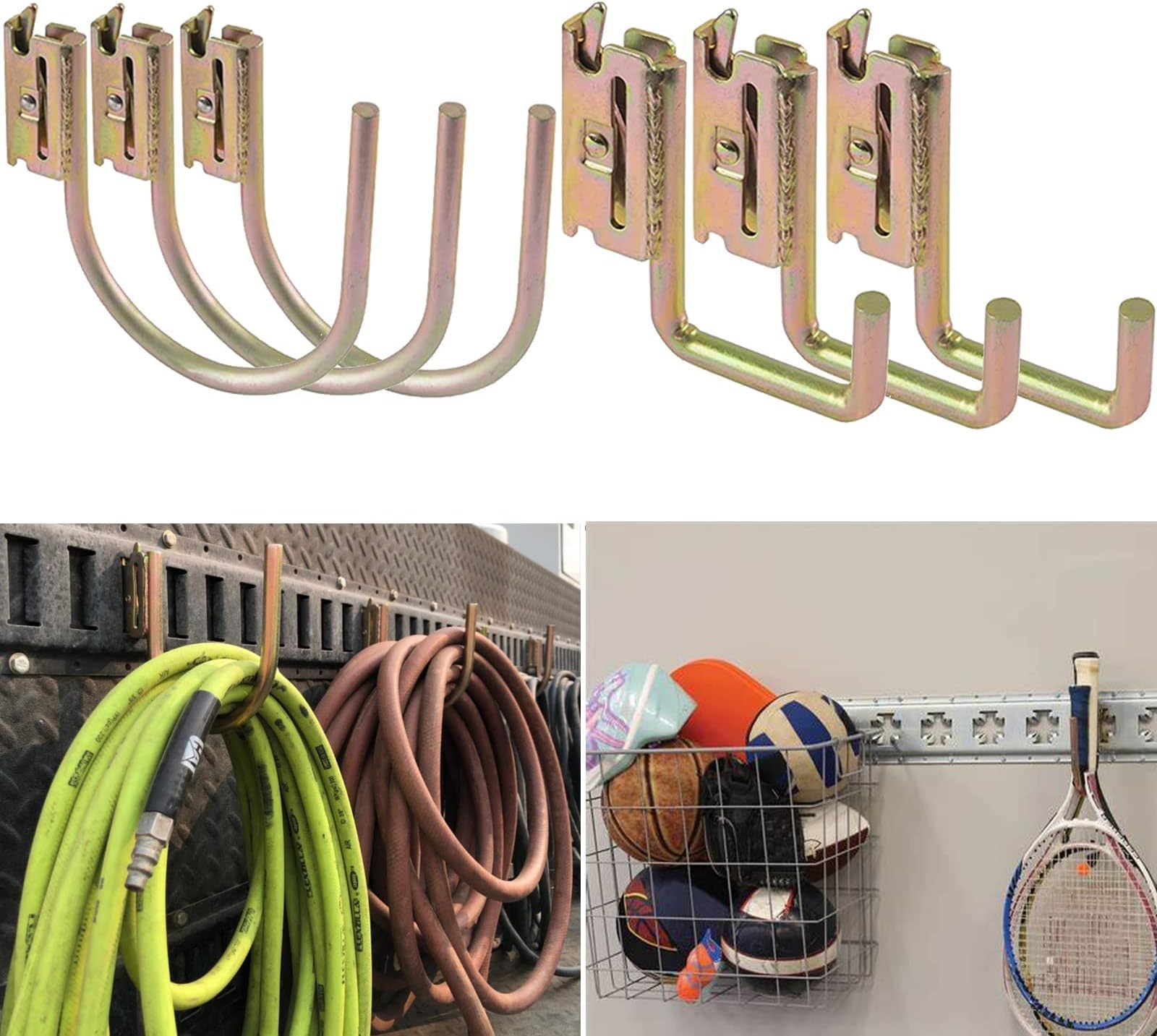 Jimikay 6 Pack E-Track J-Hooks Heavy Duty Storage Hooks, Steel, 400 pounds Weight Capacity, for Trailer, Truck, Cargo Van, Warehouse, Dock