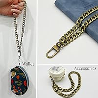 Vista 3 de WEICHUAN Cadena plana de hierro DIY de 8" - Correa de muñeca Cadena de muñeca Correas de bolso Cadenas de bolso Accesorios (Bronce)