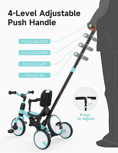 Miniatura 6 de besrey Bicicleta 5 en 1 para niños pequeños, triciclo para niños de 1 a 3 años