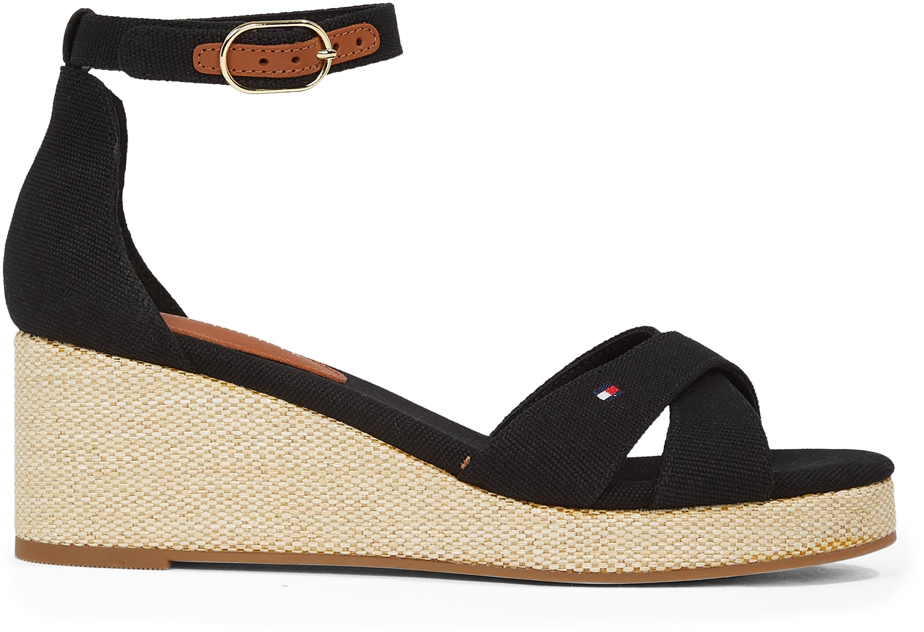 Tommy Hilfiger Alpargatas de cuña Mujer Flag Criss-Cros Mid con correa de tobillo