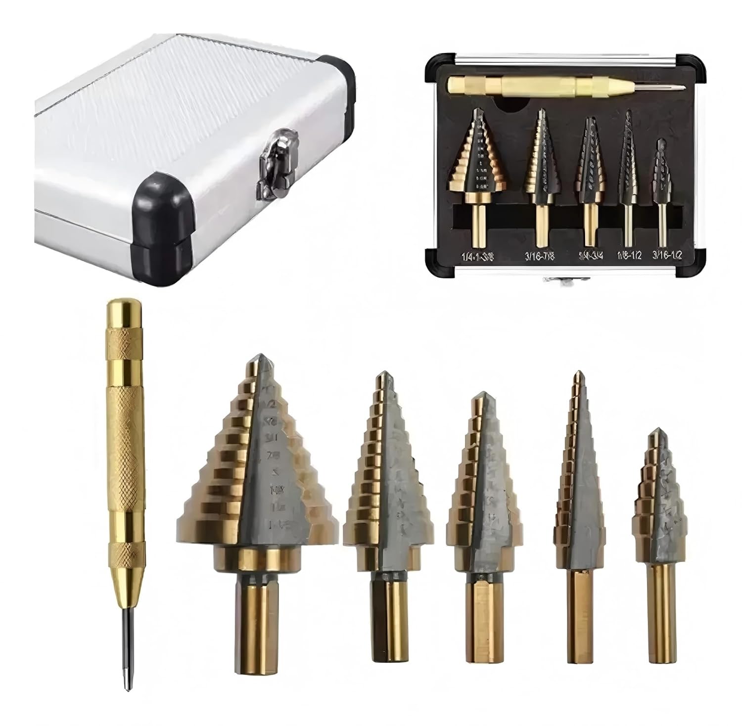 Broca Escalonada 6 Peças,com Corte Lateral,4 A 32mm,Broca...