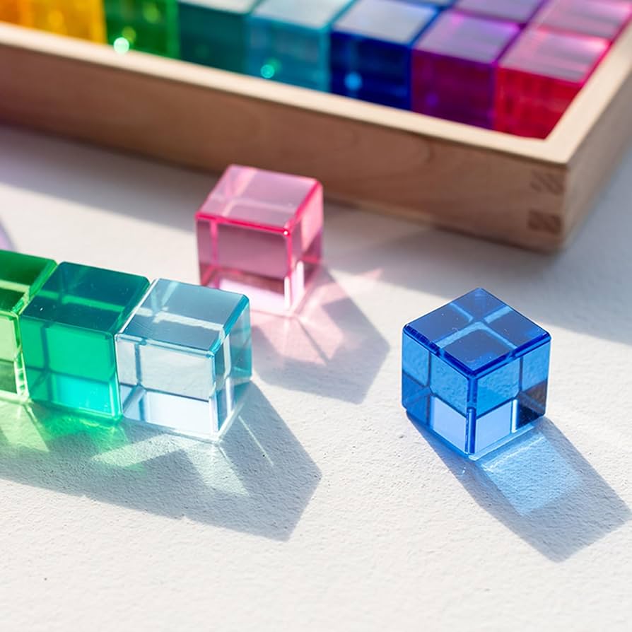Amazon.co.jp: レインボークリスタルアクリルキューブ,色の光の
