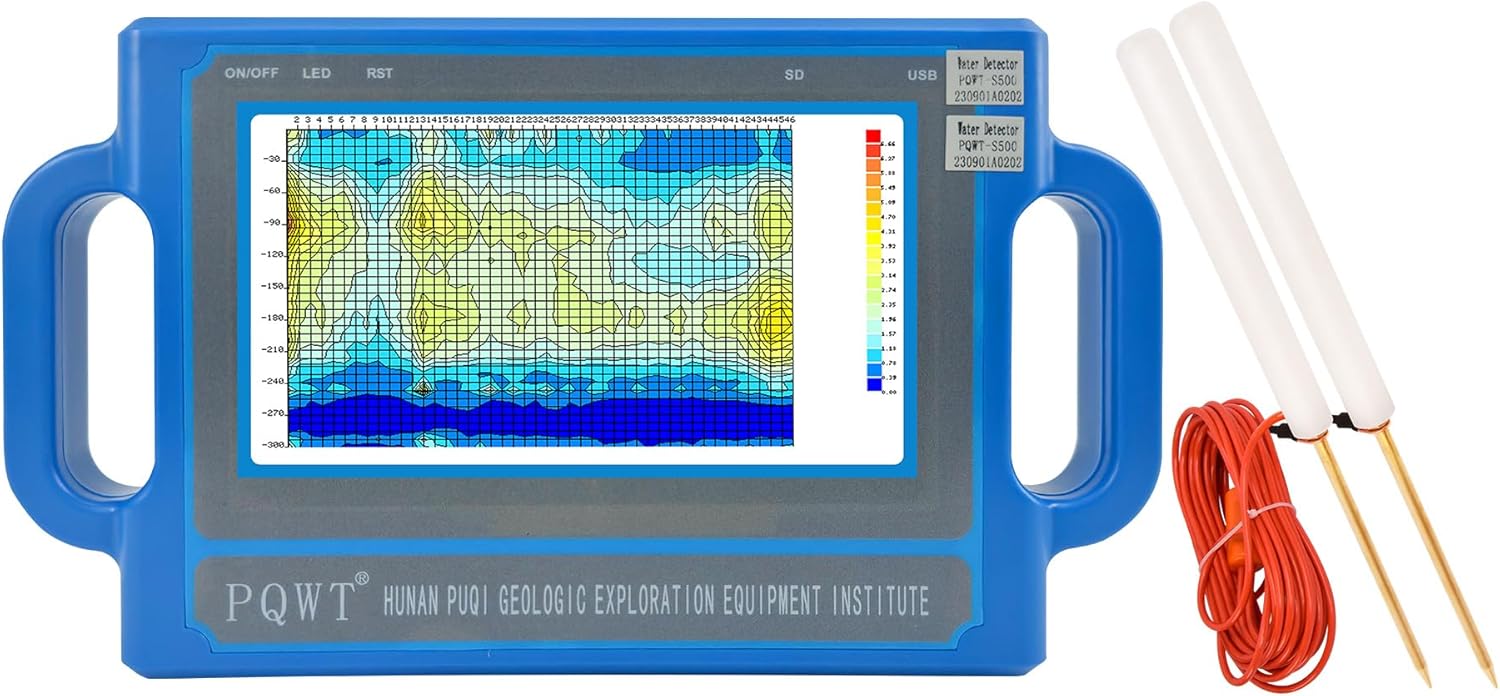 PQWT S150 Water Detector Underground Water Finder for Well Automatic Mapping Function for Groundwater Survey and Location Geological Prospecting Instrument 100M/150M Depth Optional