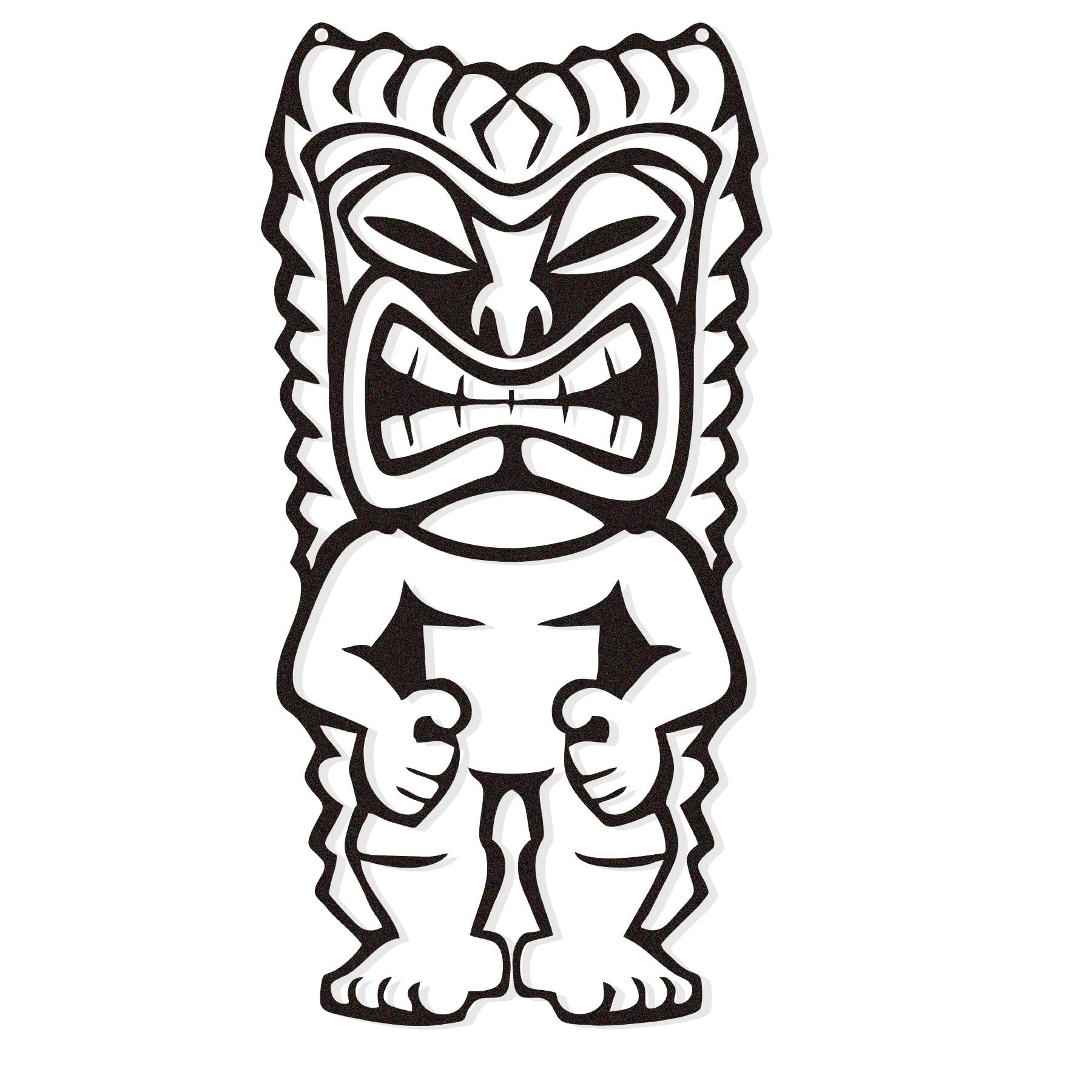 Zckjnoi Tiki Wall Decor - 15.8x7.9 Inch Polynesian Iron Wall Art, Outdoor Tiki Statue Decorations for Patio Garden, Hawaiian Home Decor Tribal Sculpture