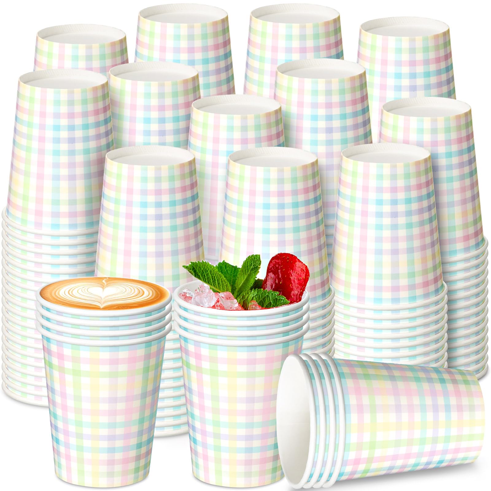 Pastellfarbene Einwegbecher – 60 Stück, 340 Ml, Bunte Pappbecher Für Party & Feier
