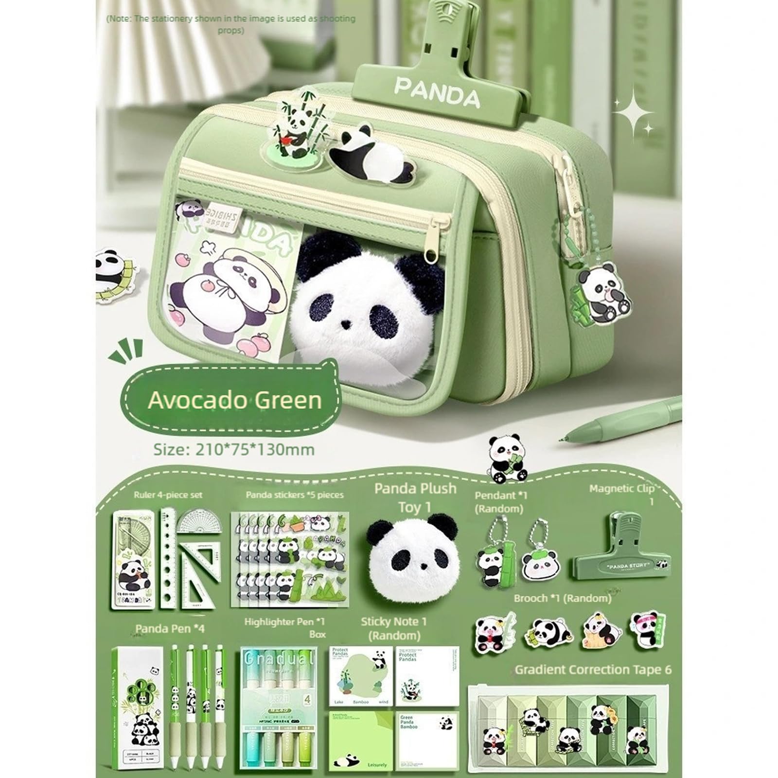 Porta cancelleria compatto in tela con cerniera stile cinese Panda Opera d'arte multifunzione accessori per ufficio scuola ufficio ufficio ufficio astuccio organizer