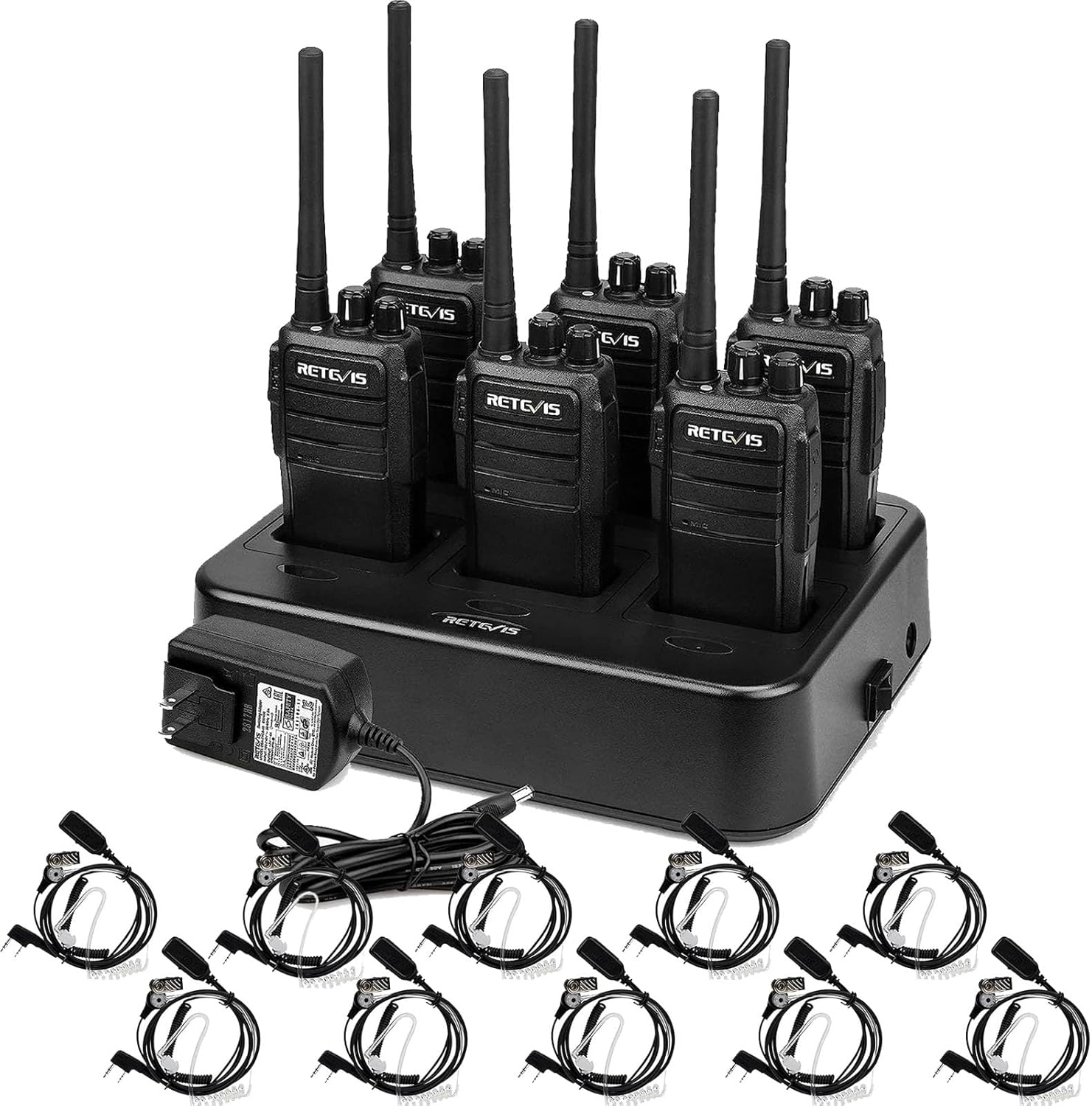 Retevis RT21 2 Way Radio Long Range(6 Pack) with Earpieces