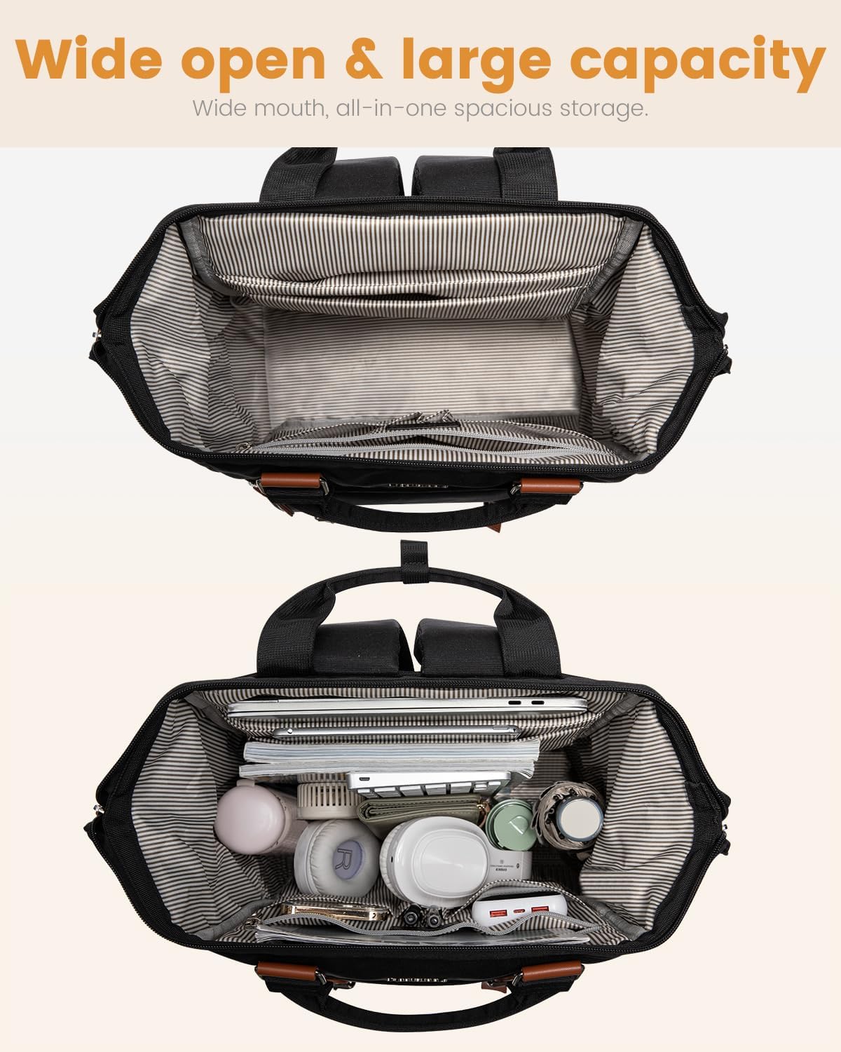 LOVEVOOK Extra Large Travel Laptop Backpack for Women, 18 Inch Computer Backpack Work Commuter Business Trip Weekender Carry on Backpack with Luggage Sleeve, Teacher Doctor Nurse Bags College Daypack - Image 4