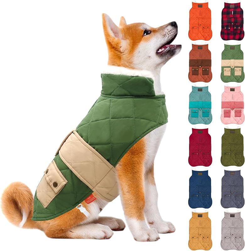 Casaco para Cães KYEESE Impermeável e Corta-Vento com Forro de Fleece