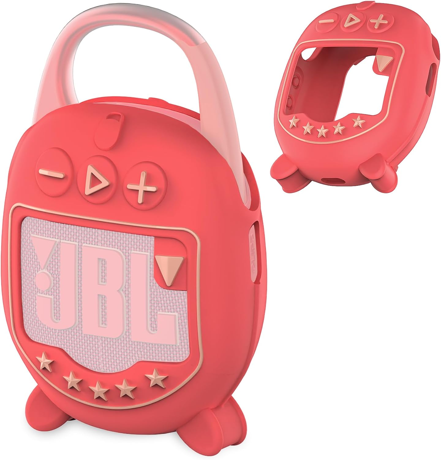 JCHPINE Silicone Cover Case for JBL Clip 5 Ultra Portable Bluetooth Speaker, Protective Skin Accessories for JBL Clip 5 Pro Sound Bluetooth Speaker Stand Up (Only Case) (Red)