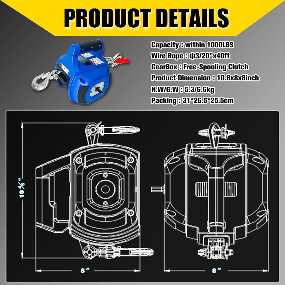 1000kg 用　手動ウインチ　DW1000 1000kg 用手動ウインチDW1000
