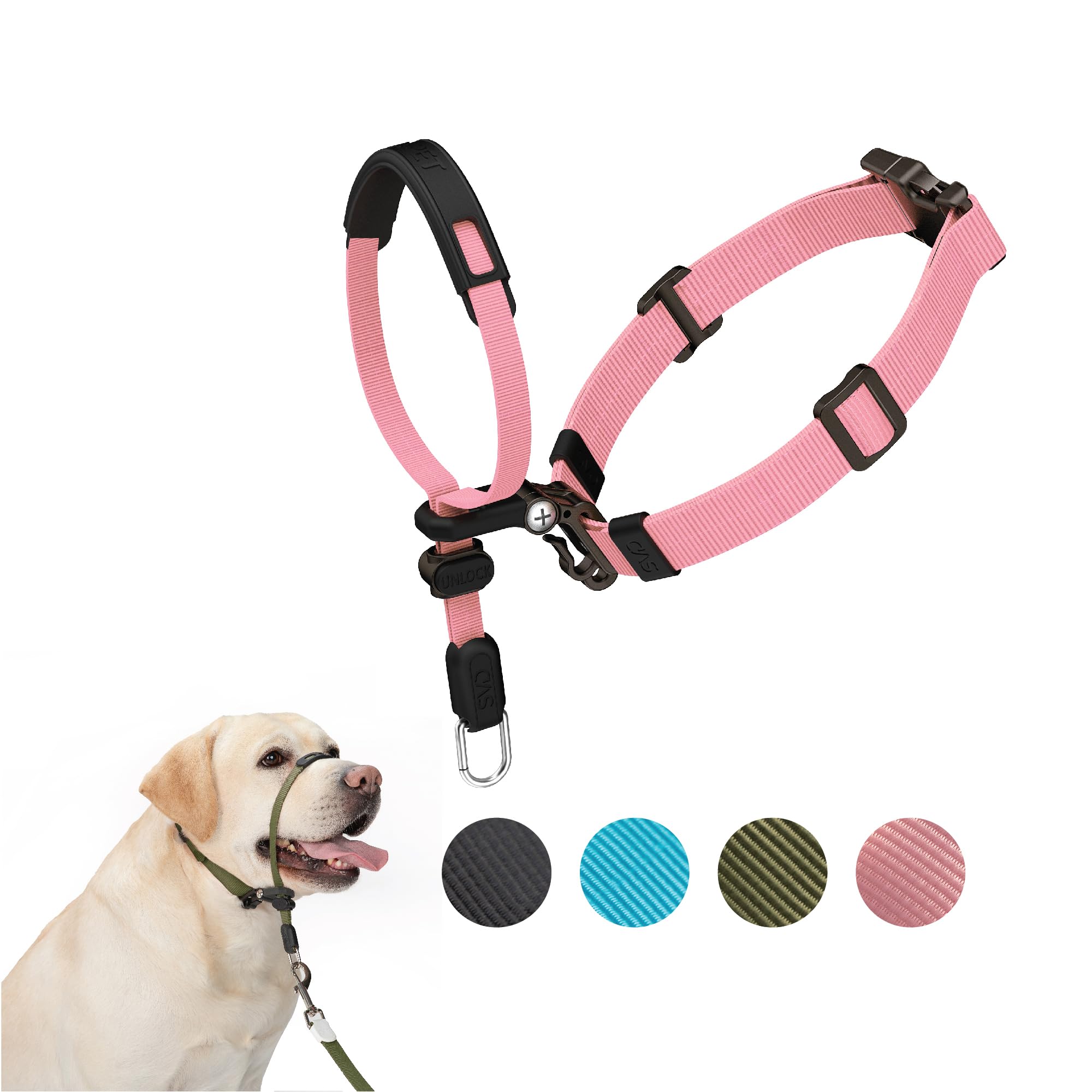 SVD.PET No-Pull Dog Headcollar for Easier Walks, Chew-Proof Protector to Increase Comfort, Simple Design, Easy to Wear and Adjust (Medium Size for