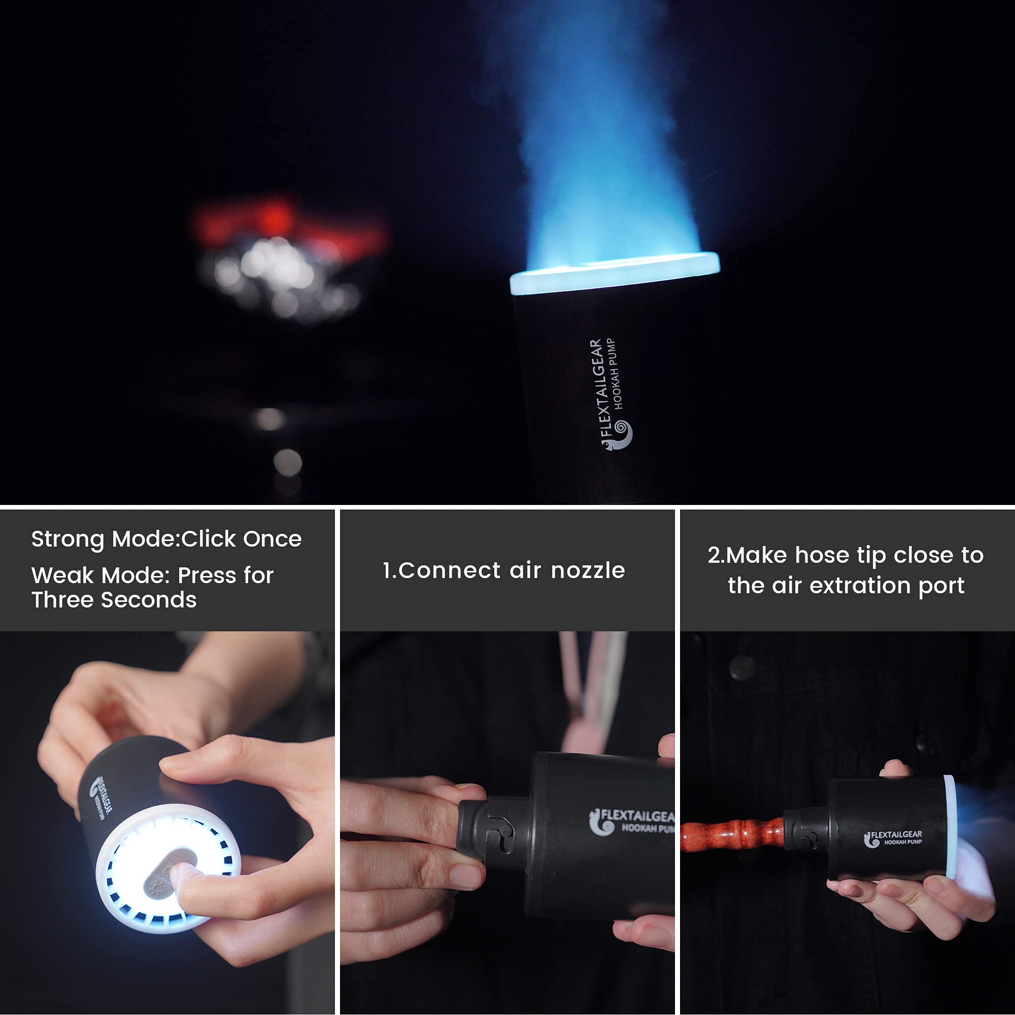 FLEXTAILGEAR Electric Hookah Pump Kit with 1300 mAh Rechargeable