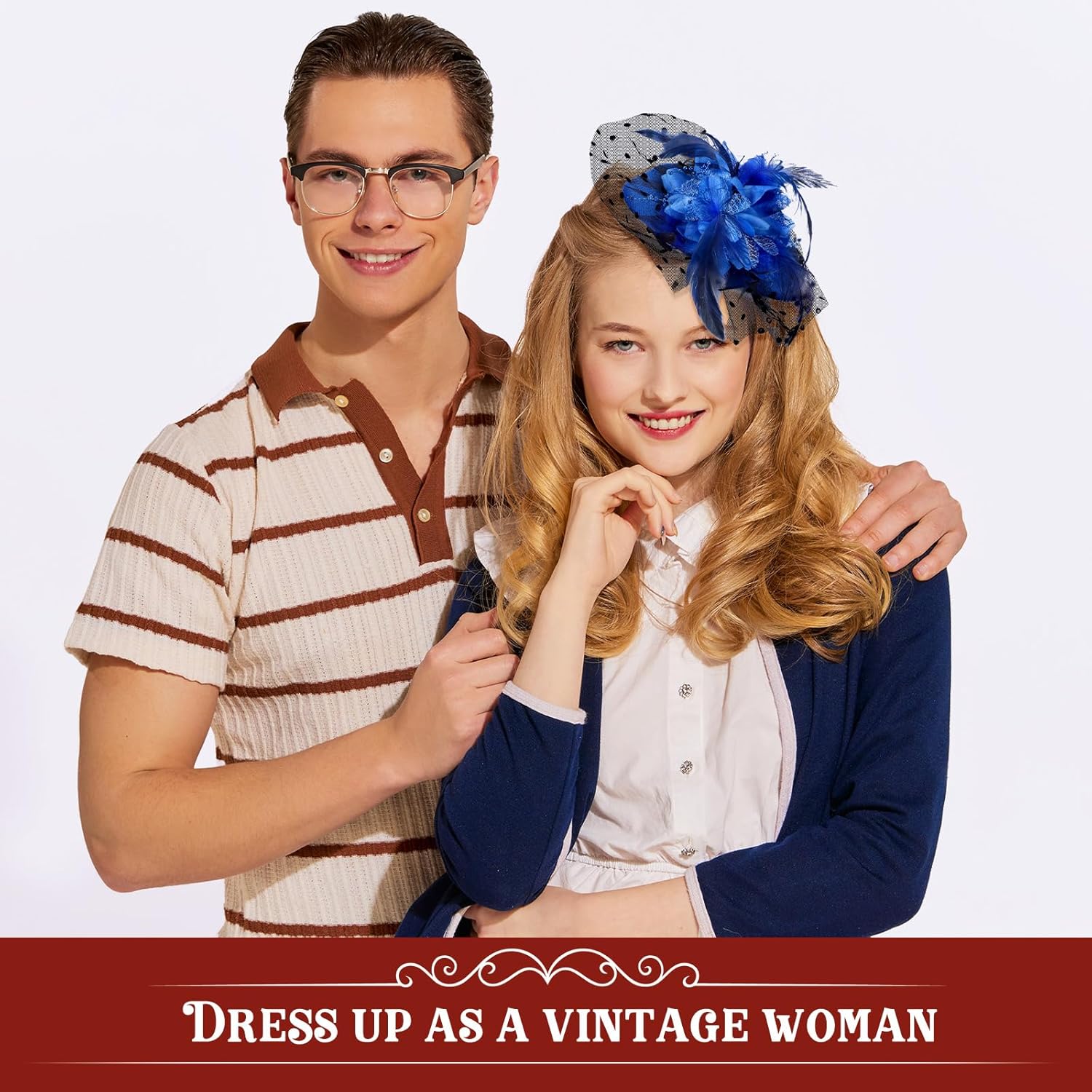 Jeyiour 15 Pcs Tea Party Hats for Women 20s Fascinators Pillbox Hats Headwear with Veil Flower Feathers for Wedding Church - Image 6