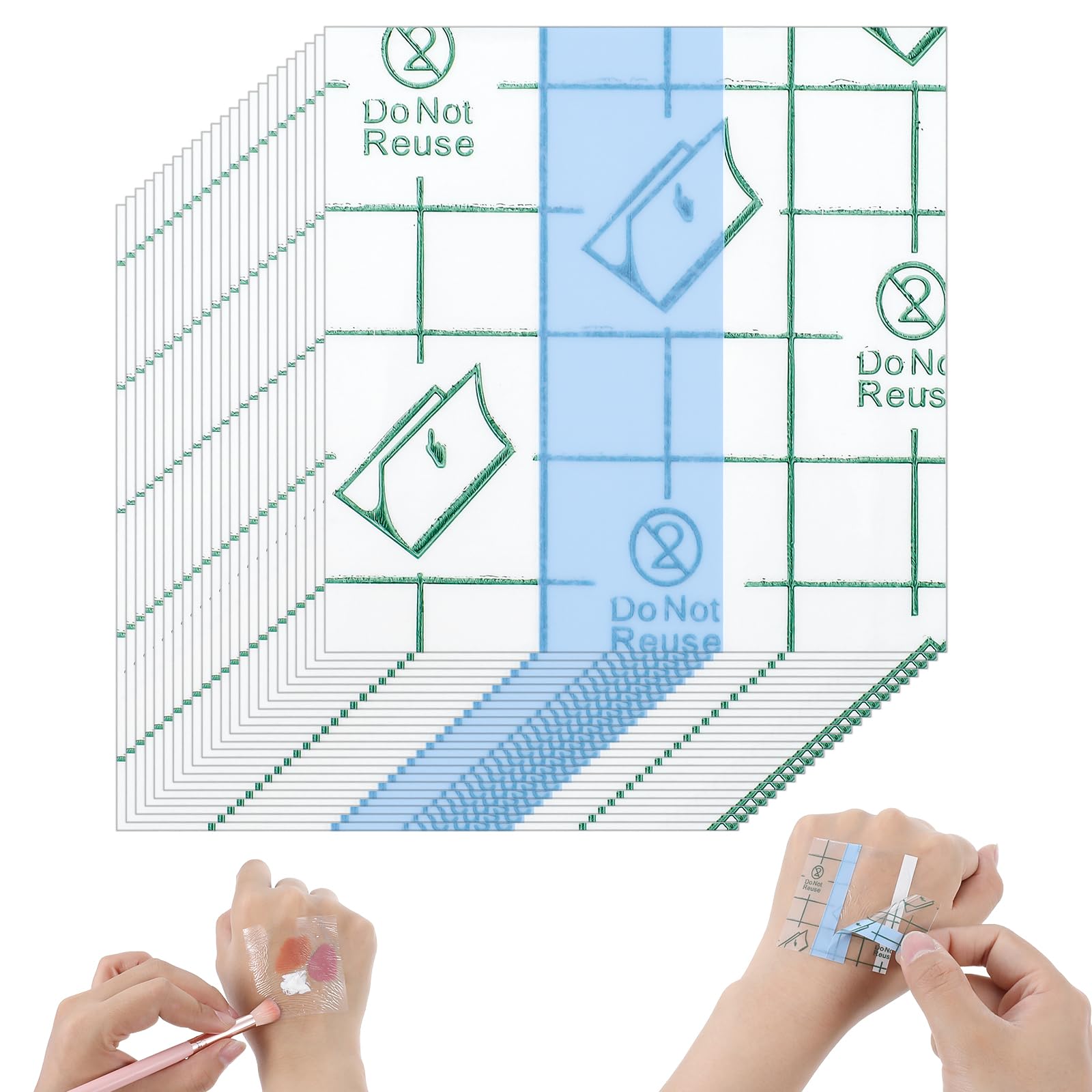 200 Pieces Makeup Hand Palette Single Use Mixing Palette Disposable Professional Makeup Artist Must Haves Transparent Foundation Artist Cosmetic