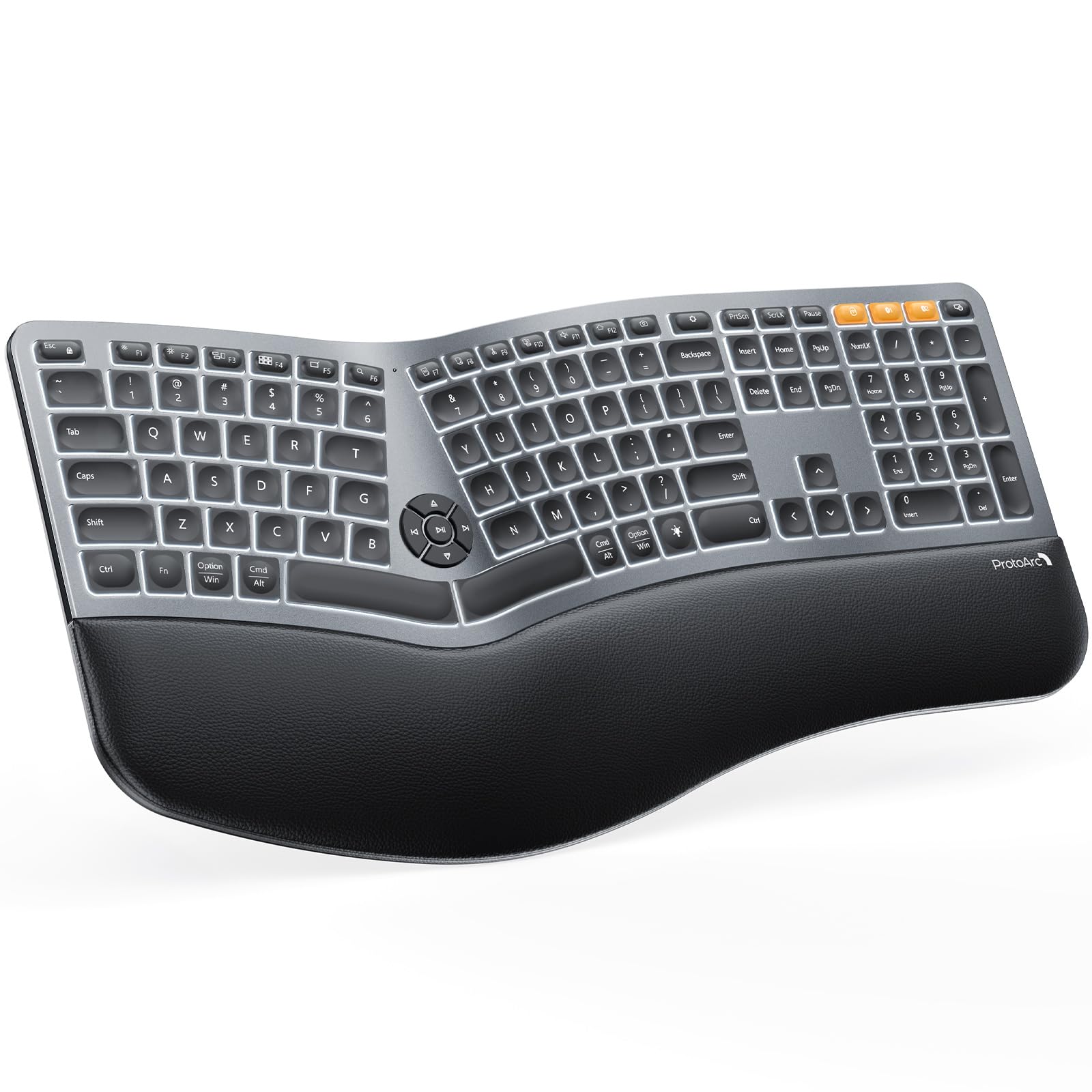 ProtoArc Full Size Ergo Keyboard with Wrist Rest