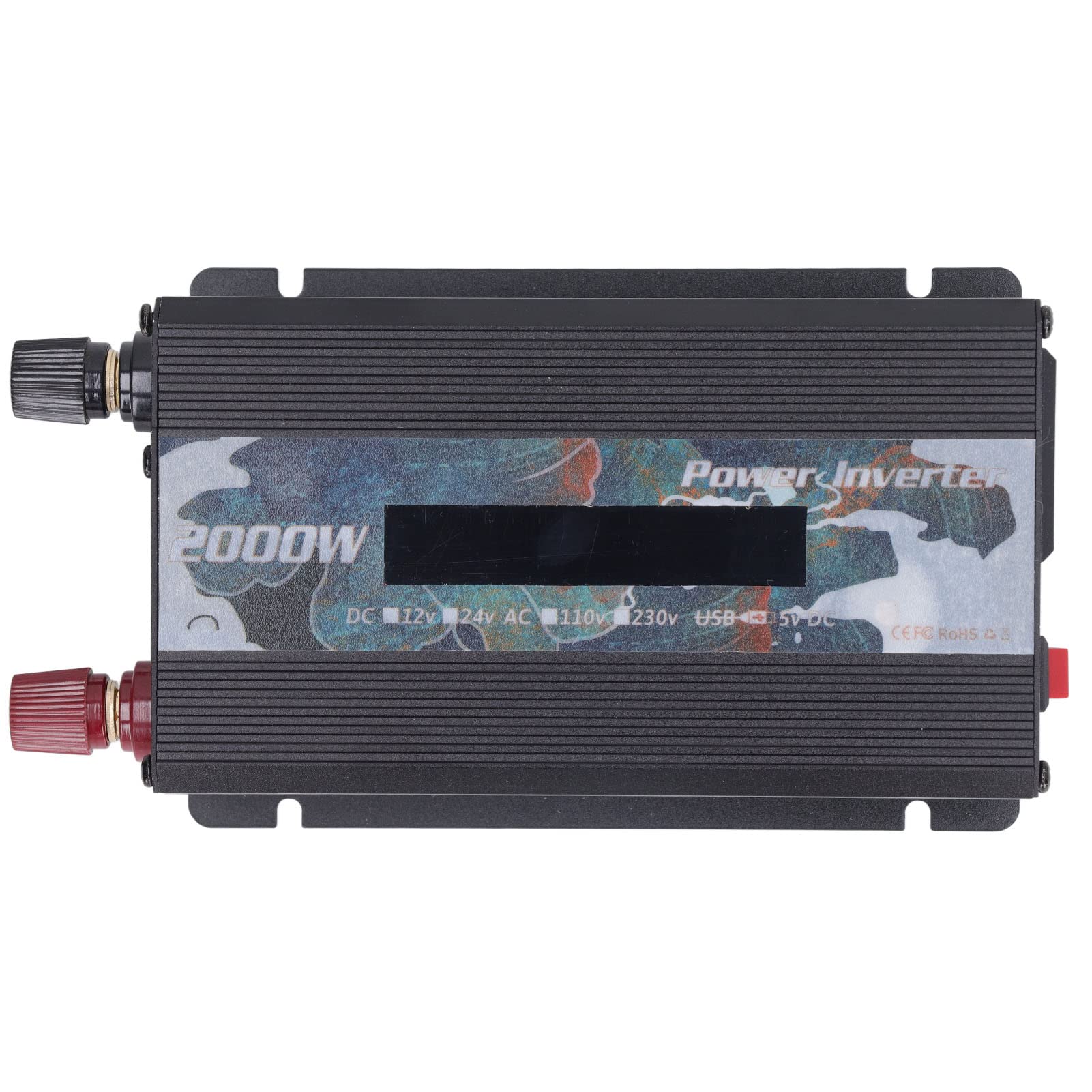 Convertidor de Corriente, Pantalla LCD Solar del Inversor de Corriente del Coche de CC a CA de 2000 W para Cámaras (DC12V)