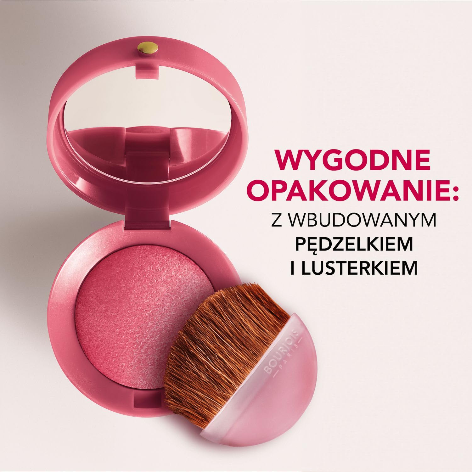 Bourjois Little Round Pot trwały róż do policzków z lusterkiem i pędzelkiem nr 34 Rose d'Or, 2,5g