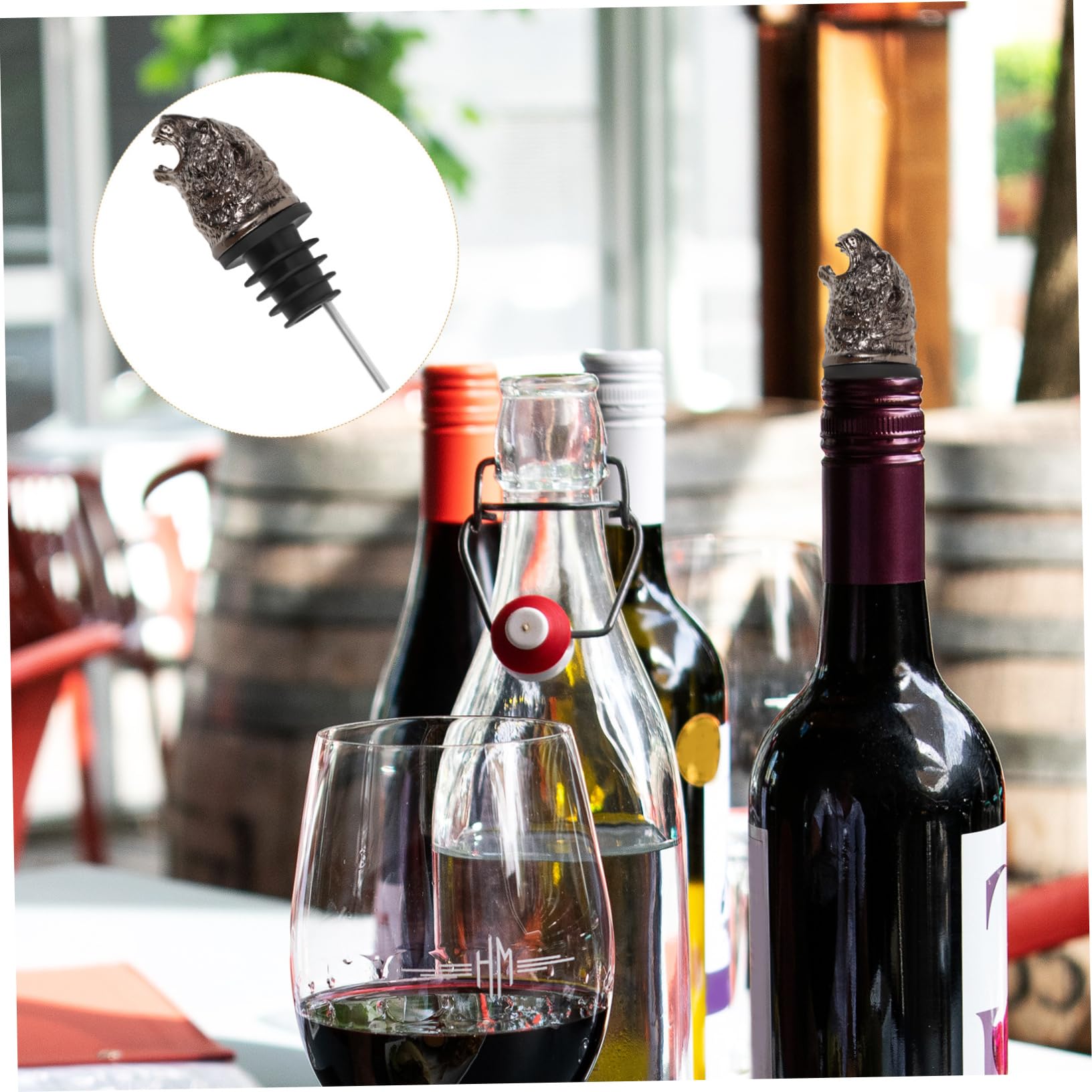 Cabilock 4 Pièces Verseur De Vin De Tigre Verseurs De Vin Bouteille d'alcool Bec Verseur Verseurs d'alcool Verseur De Bouteille D'huile Ustensiles pour Boissons Vin Alliage De Zinc Black