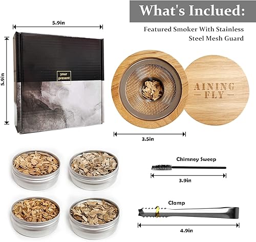 Miniatura 6 de Kit de ahumador de cóctel-AINING FLY Old Fashioned para ahumador de whisky, kit de ahumador de bourbon, ahumador de bebidas para infundir cócteles,