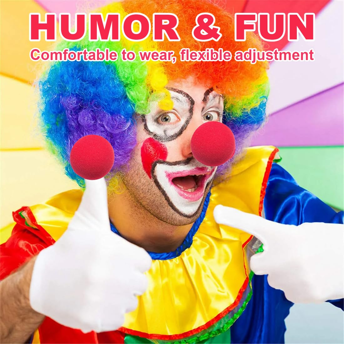 UZEXYO 24 Pack Red Clown Noses Soft Foam for Circus Costume Party Halloween Christmas Cosplay, 24 Pcs - Image 4