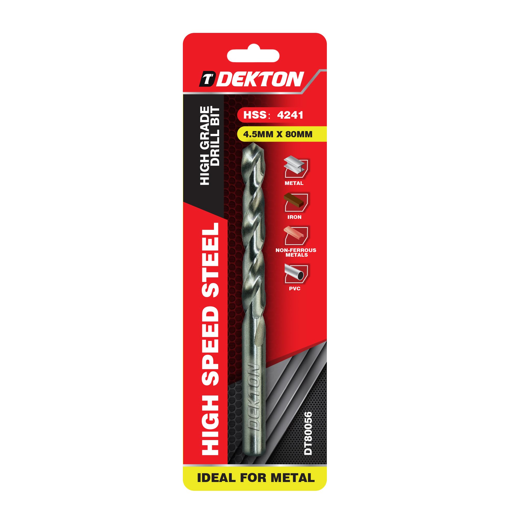 Dekton HSS-R Edge Ground Drill Bit 4.5mm x 80mm