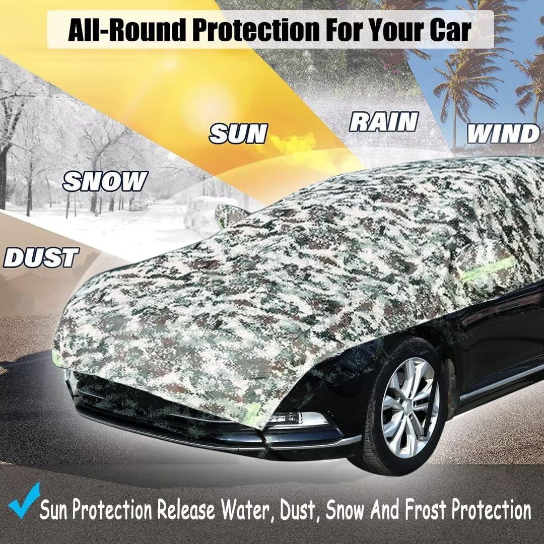 Salagt Half Car Cover Waterproof with Lancia Appia Custom All Weather Protection Dust Proof and Windproof Rope Half — view 5