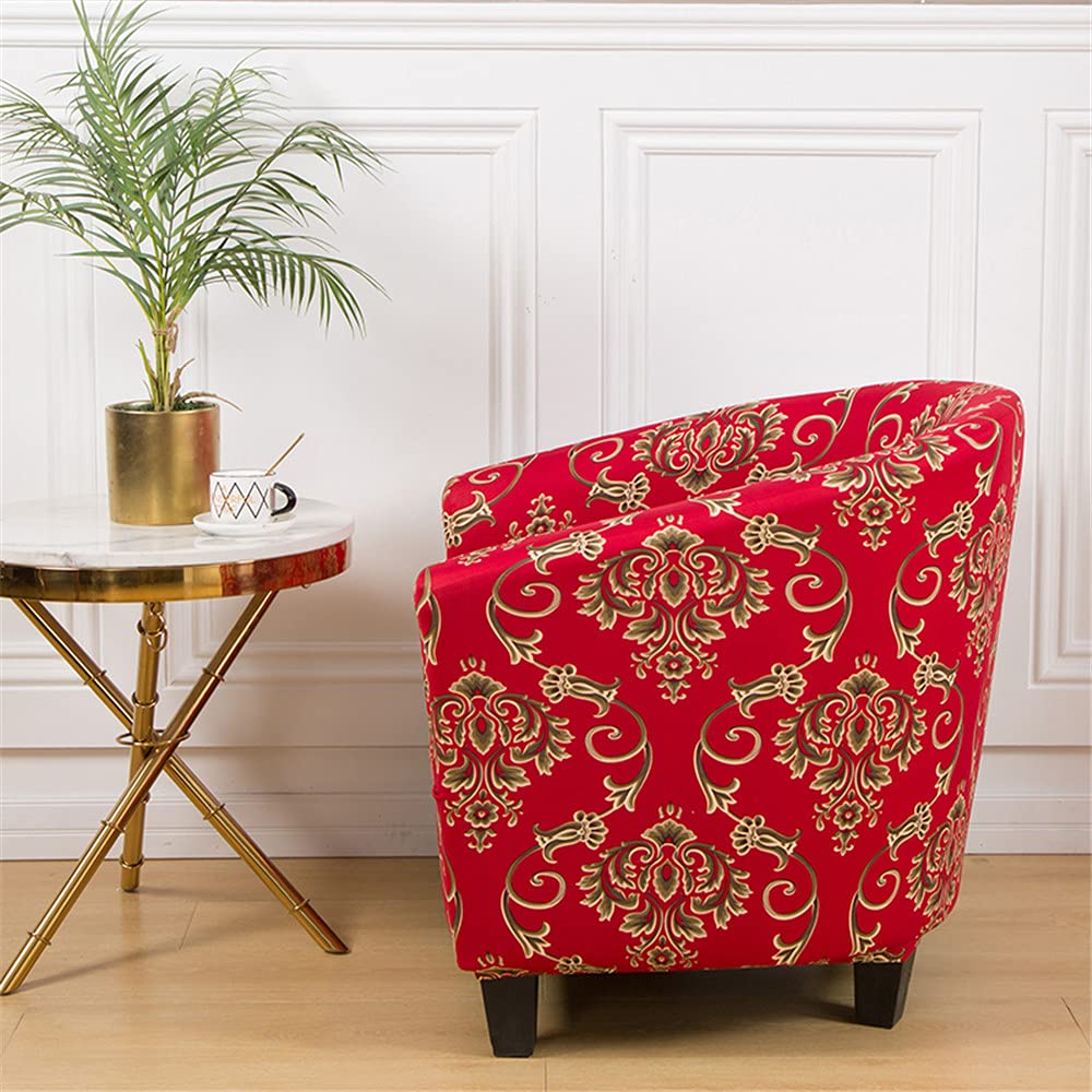 Highdi Copripoltrona 1 posto Elasticizzato Tessuto Jacquard Beige Coprisedie, 2 Pezzi Chesterfield Fodere per Poltrona da Cocktail Antiscivolo per Bar Cameretta Club Copri Sedia Soggiorno