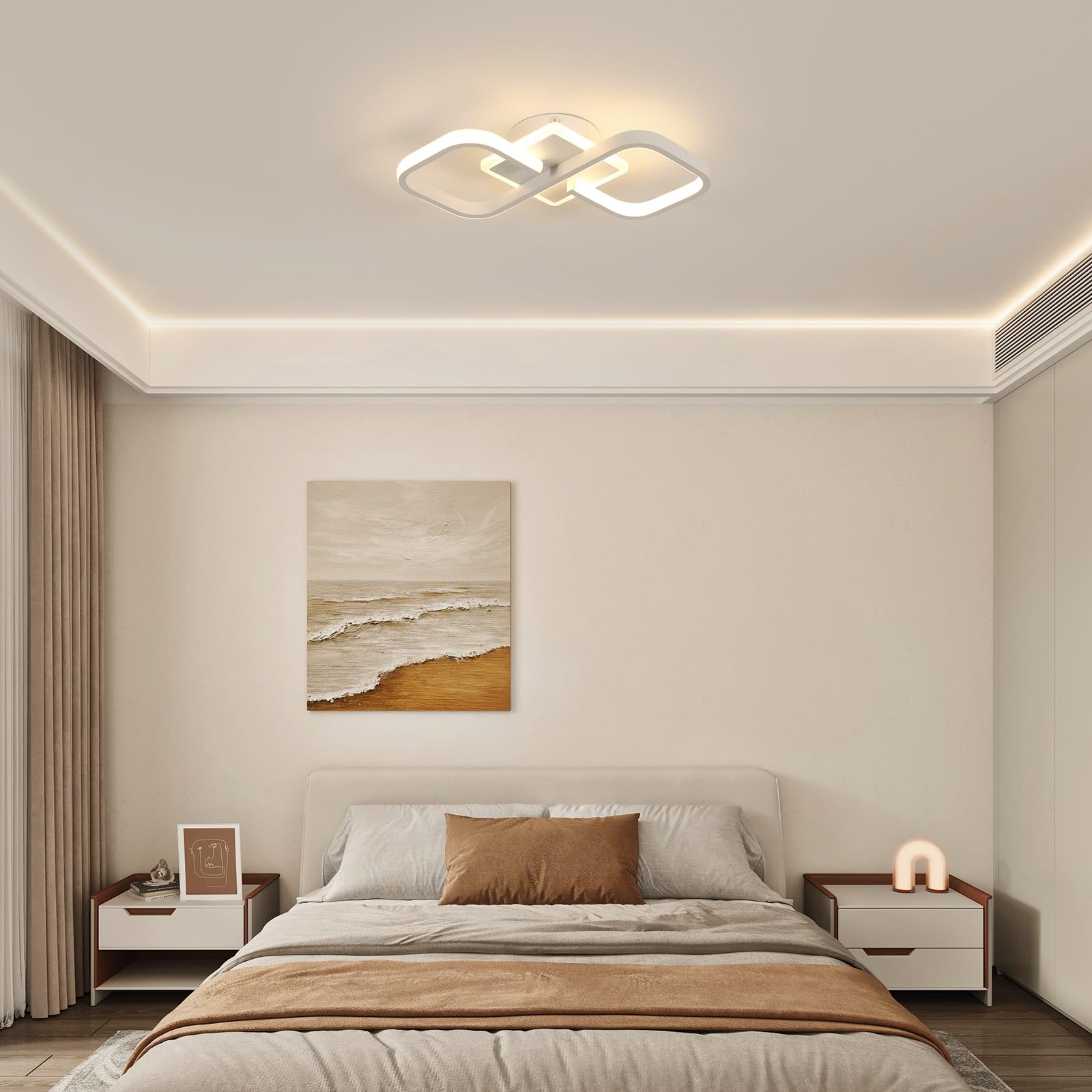 Comely Plafoniera Dimmerabile 40W 4500LM Telecomando 3000K-6500K | 40W 4500LM Lampadario LED Soffitto Bianco per Camera da Letto, Soggiorno, Cucina, Studio